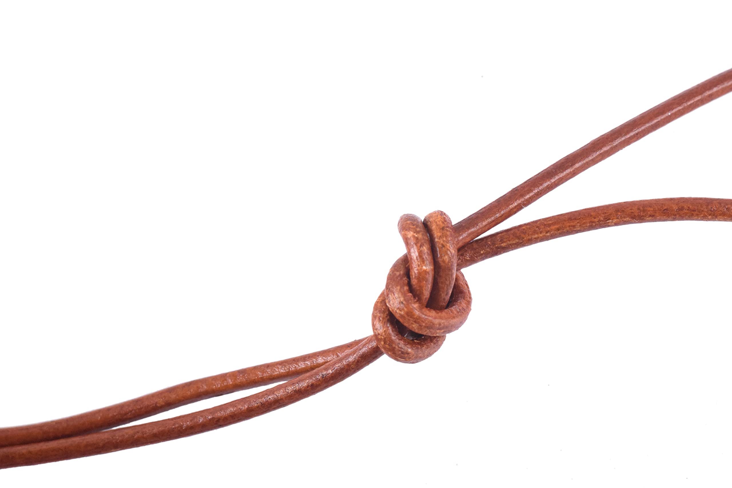 KONMAY 2.0mm Round Genuine Leather Cord - 25 Yards Distressed Brown Leather String for Jewelry Making, DIY Necklaces, Bracelets & Crafts - Perfect for Bohemian Style Accessories and Leather Craft Projects