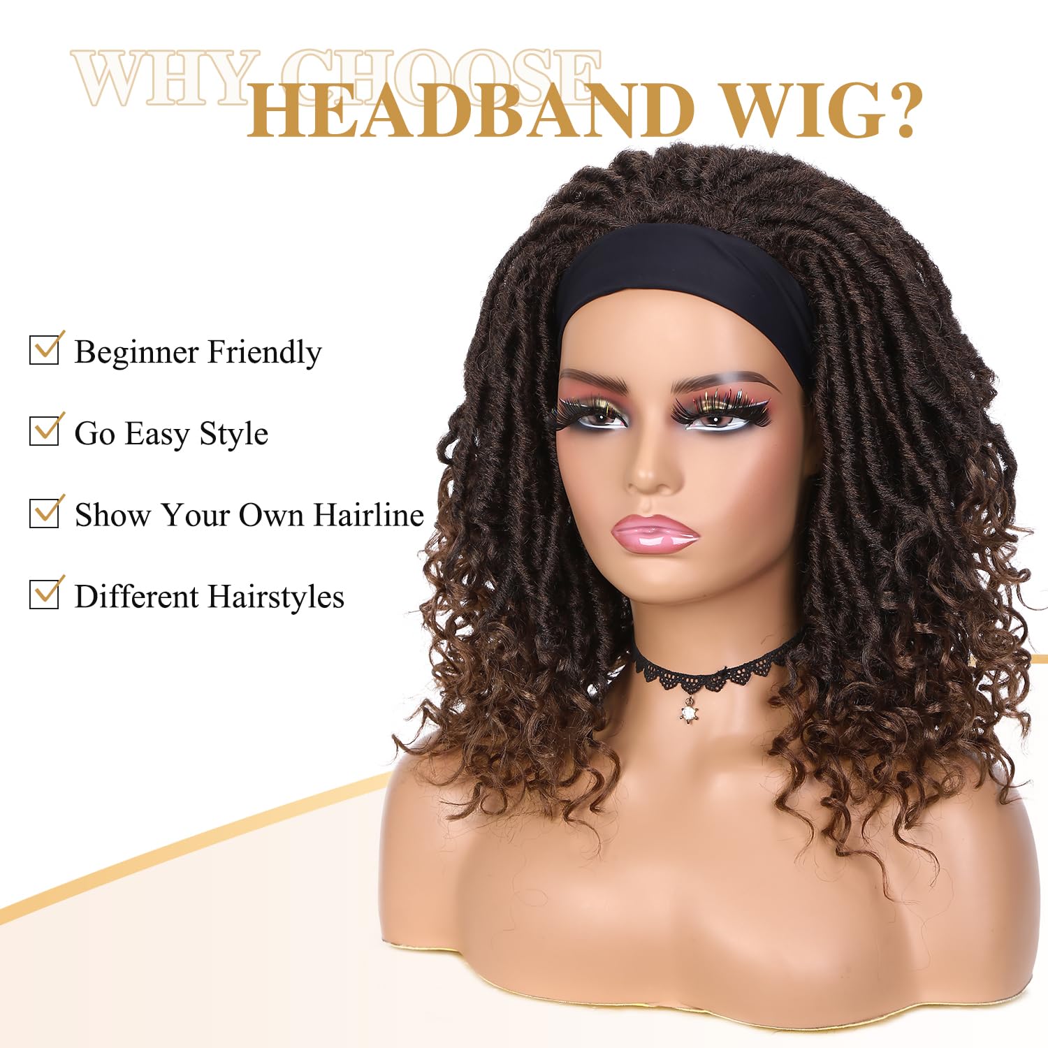 Short Dreadlock Wig for Black Women - Hand Braided Synthetic Goddess Twist Wig | Natural Looking Braided Curly Wigs for Daily Wear & Cosplay | Perfect for Parties, Halloween & Protective Hairstyles (4/30)