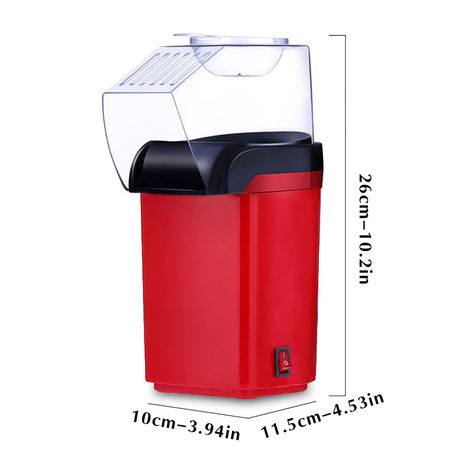 **Electric Popcorn Maker Machine - Fast & Oil-Free Popcorn Popper with Measuring Spoon - Perfect for Movie Nights, Parties, Holidays & Gifts (Red)**