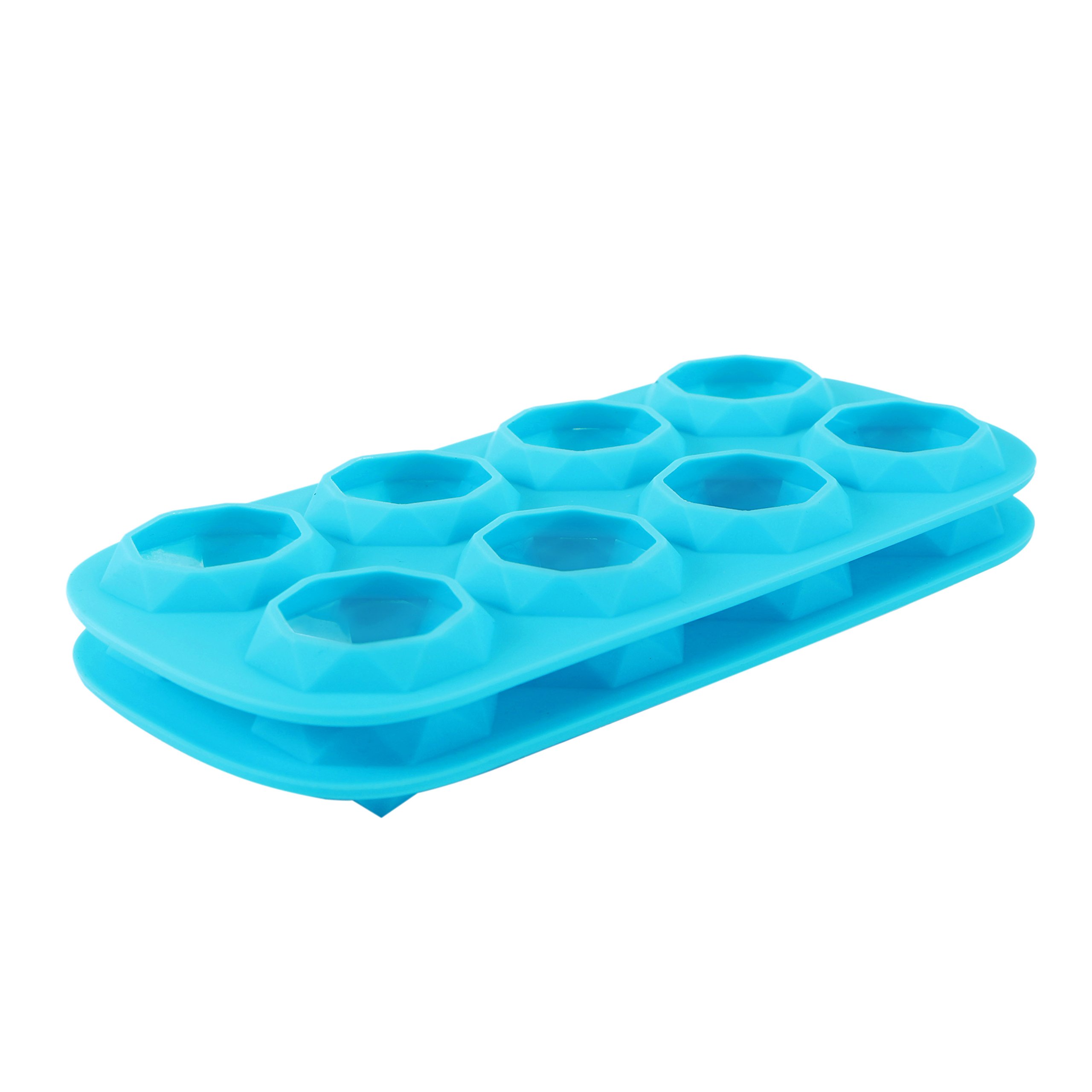 Webake 2 Pack Silicone Ice Cube Trays - Diamond Shape 8 Cavity Reusable Ice Molds for Cocktails, Wax, Resin, Chocolate & Candy Making - Perfect for Home Bars, DIY Crafts & Party Drinks