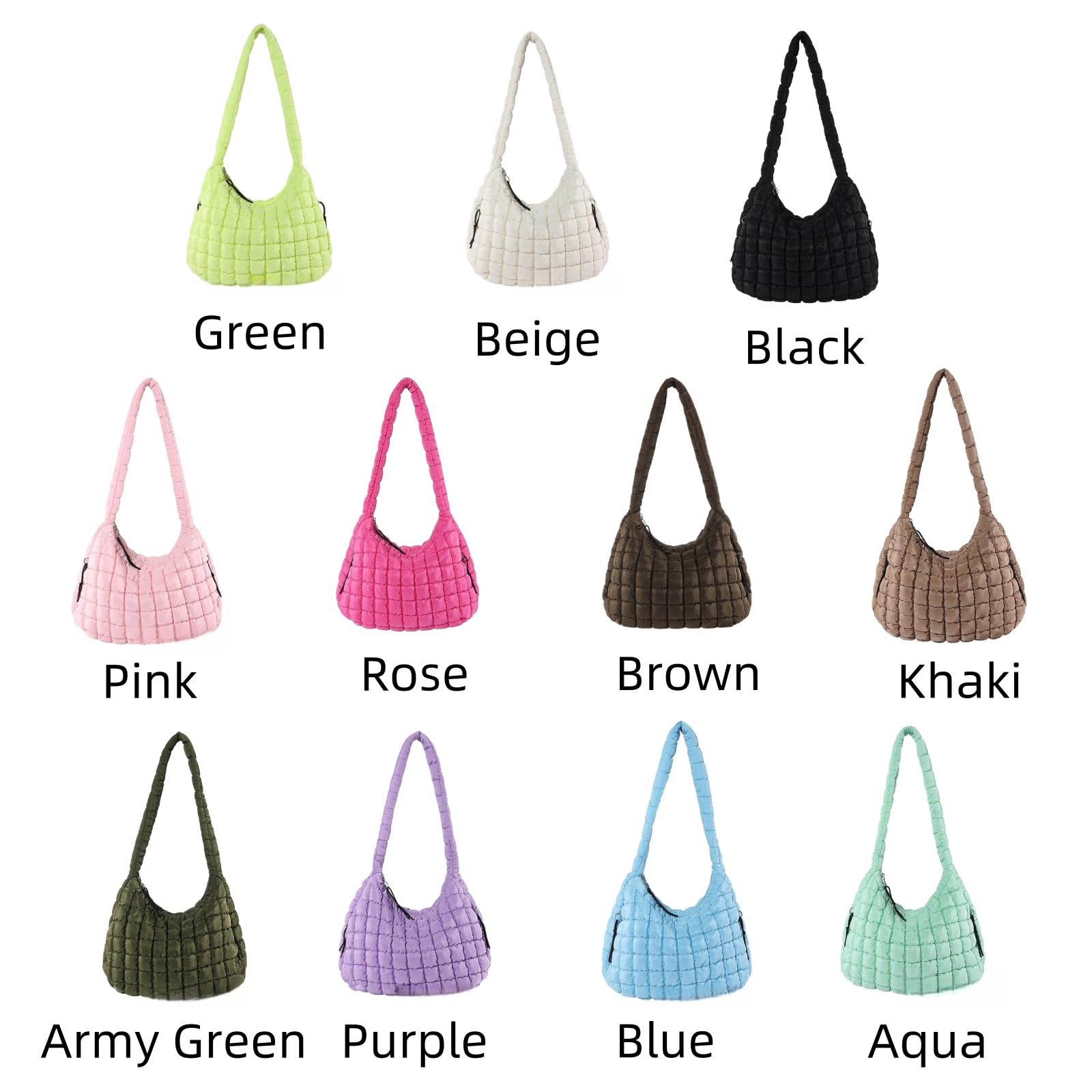 Quilted Puffer Tote Bag for Women - Trendy Crossbody Shoulder Handbag Purse, Small Cute Lightweight Large Capacity - Perfect for Work, Travel & Daily Use
