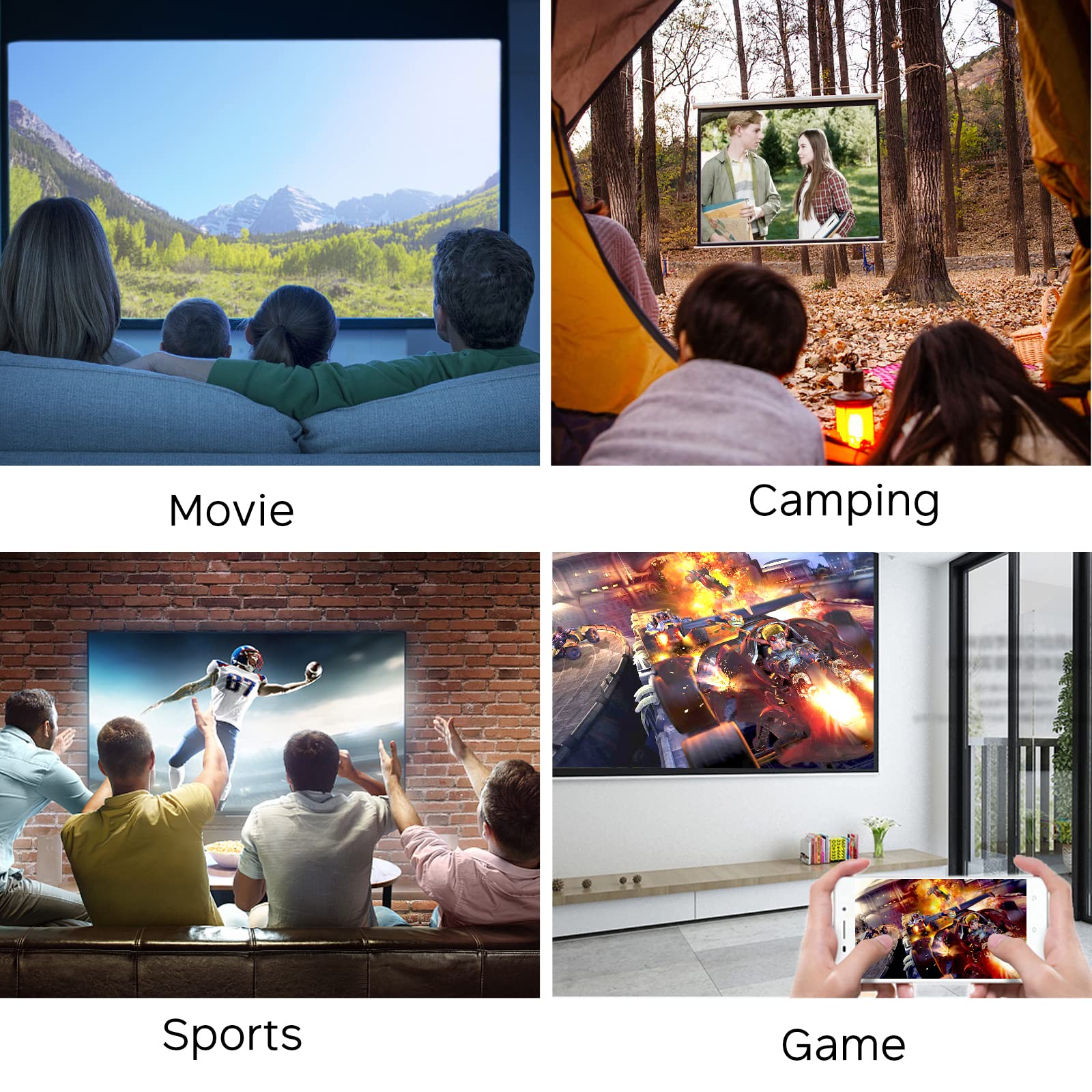 Meer Mini Projector - Portable HD Movie Projector for Home Theater & Car Cinema | Compatible with Android, iOS, Windows, TV Stick, HDMI, USB | Perfect for Movie Nights, Gaming & Presentations | Great Gift Idea
