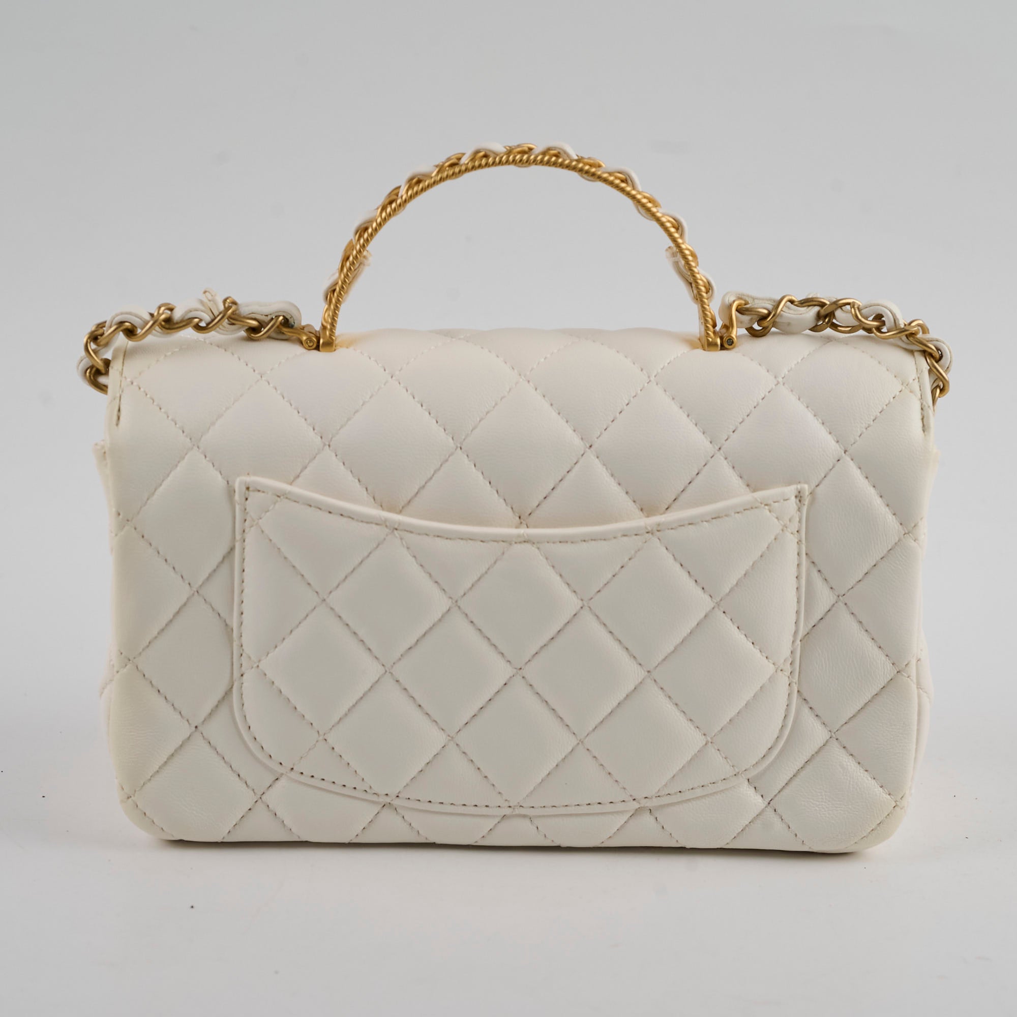 Chanel Mini Rectangle Top Handle Bag - Genuine Lambskin Leather with Microchip - Perfect for Evening Parties, Date Nights & Luxury Gift Giving