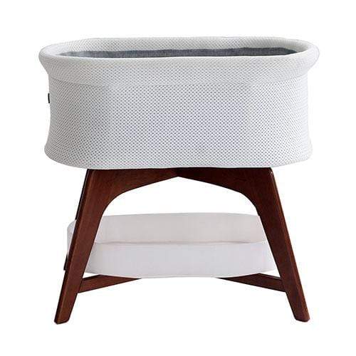 TruBliss Evi Smart Bassinet - White | Google Home & Alexa Compatible Baby Crib | Perfect for Nursery, Bedroom & Travel | Automatic Rocking & Soothing Sounds for Newborns