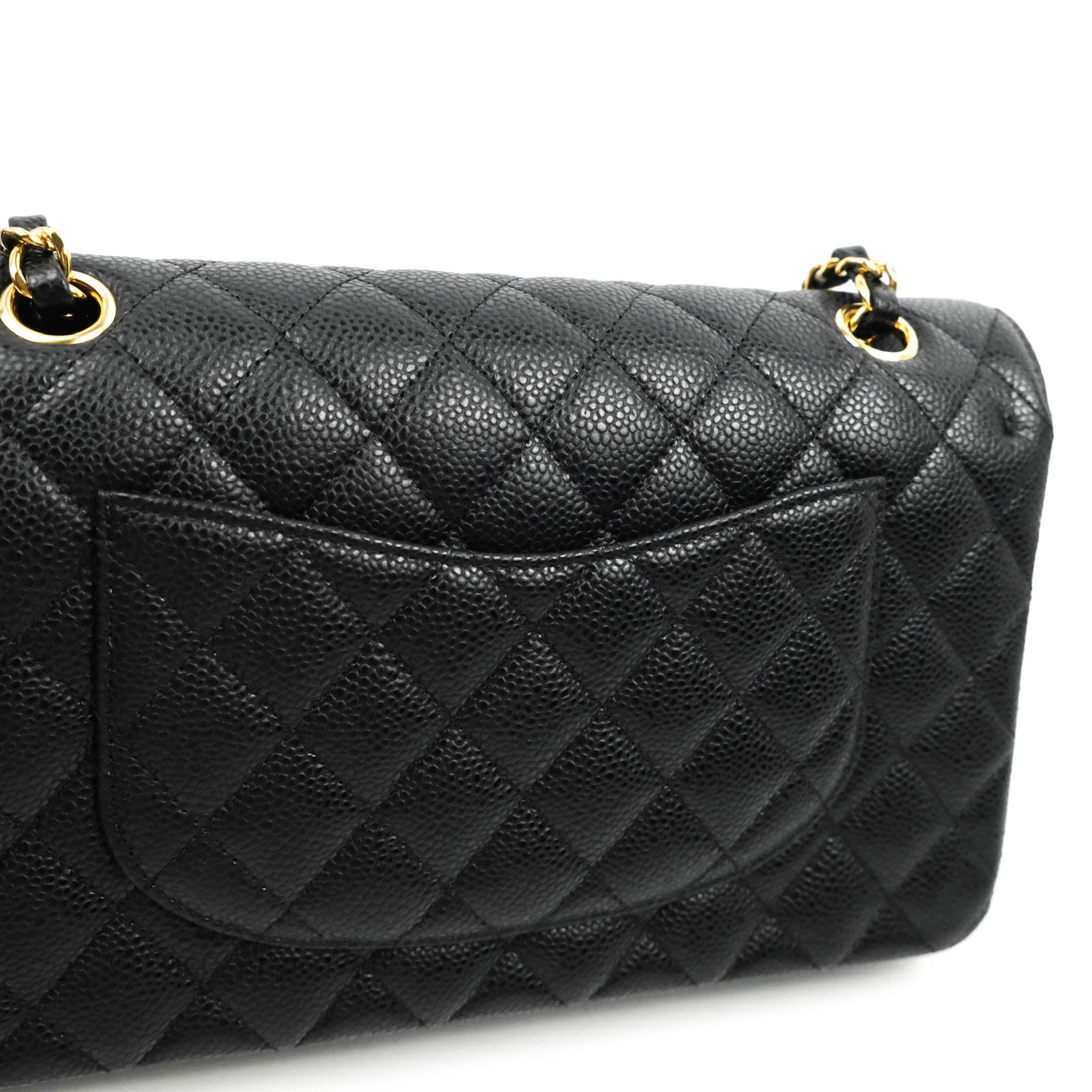 Chanel Classic Medium Double Flap Bag in Black Caviar Leather with Gold Hardware - Luxury Designer Handbag for Women, Perfect for Work, Evening Events & Everyday Use