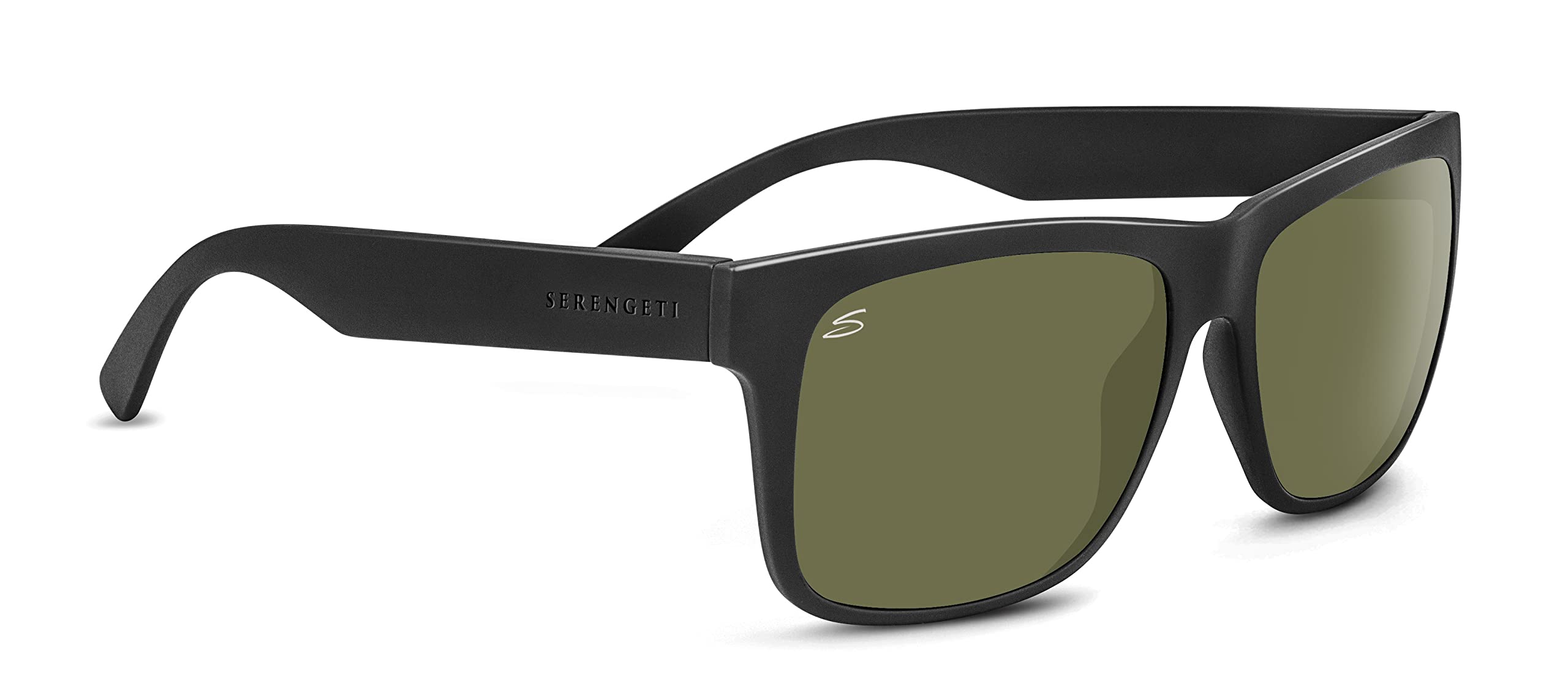 Serengeti Positano Polarized Sunglasses for Men & Women - Satin Black Frame with UV Protection - Perfect for Driving, Beach & Outdoor Activities