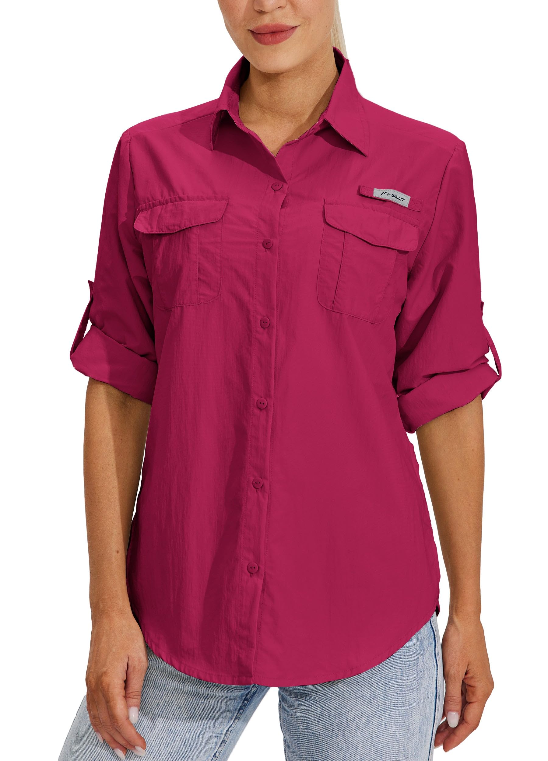 Women's UPF 50+ Sun Protection Long Sleeve Shirt - Quick Dry SPF Fishing & Hiking Shirt for Outdoor Activities | Beach, Camping, Travel
