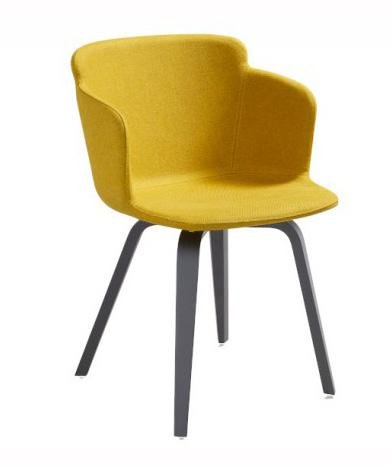 Midj Calla PL NT Armchair - Modern Accent Chair for Living Room, Bedroom & Office - Comfortable Upholstered Lounge Chair with Wooden Legs