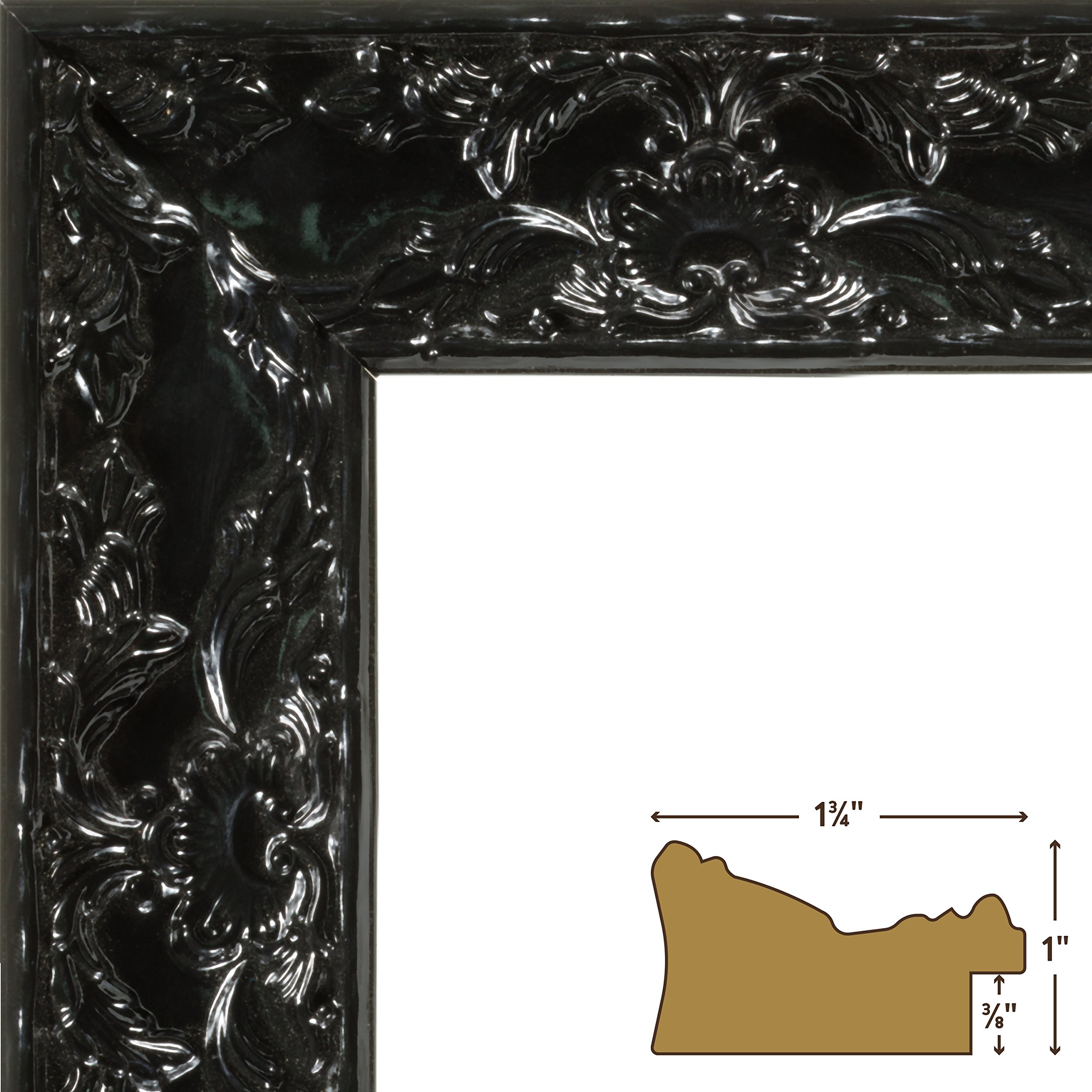 Craig Frames Renaissance Obsidian Black Picture Frame 24x36 Inch - Premium Wall Art Display for Home, Office & Gallery Decor