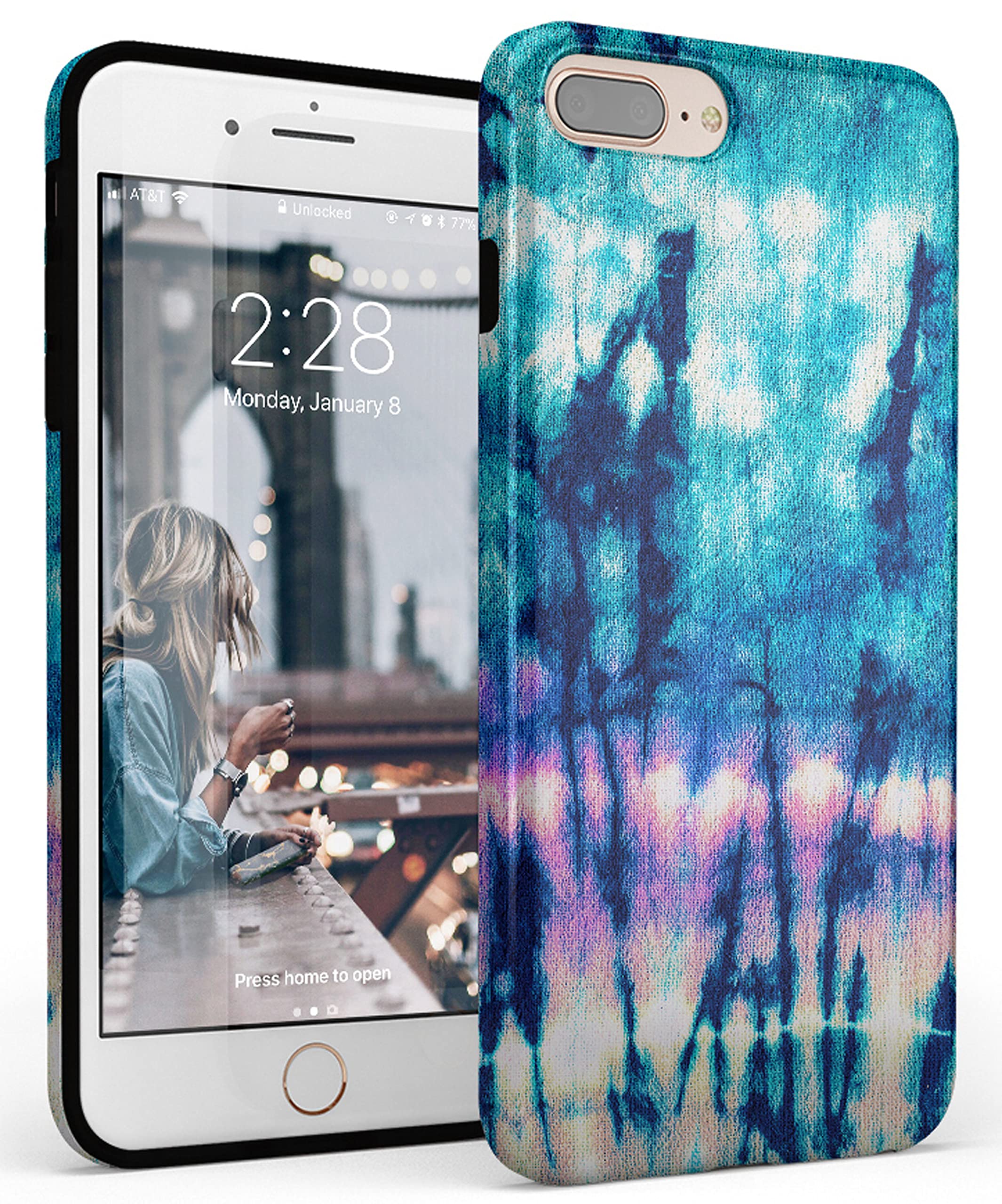 Casely iPhone 6/7/8 Plus Case - Trendy Acid Wash Tie Dye Phone Cover | Protective & Stylish for Everyday Use, Travel & Outdoor Activities