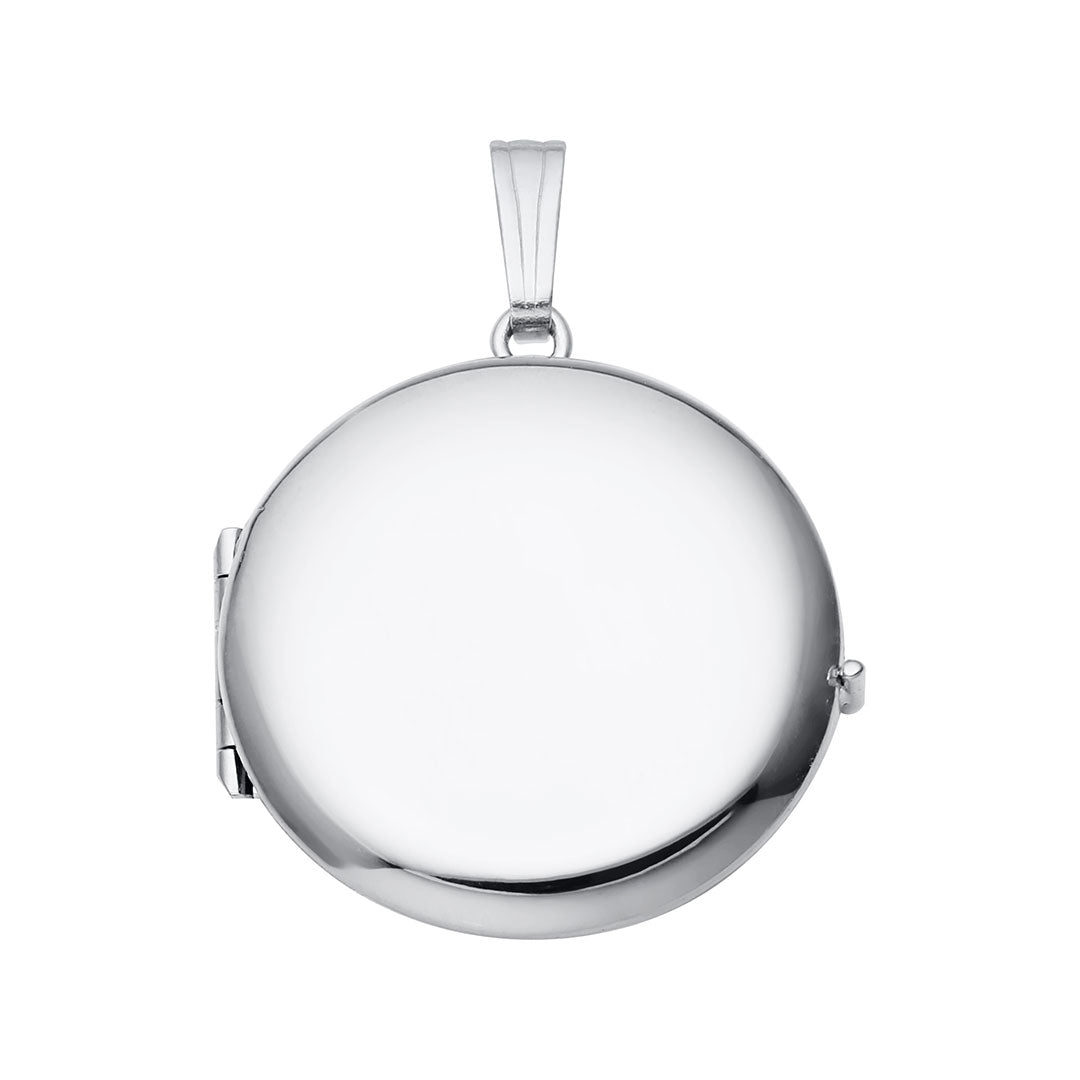 Sterling Silver 23mm Round 4 Photo Locket Necklace - Personalized Keepsake Pendant for Loved Ones | Perfect for Anniversaries, Valentine's Day & Memorial Gifts