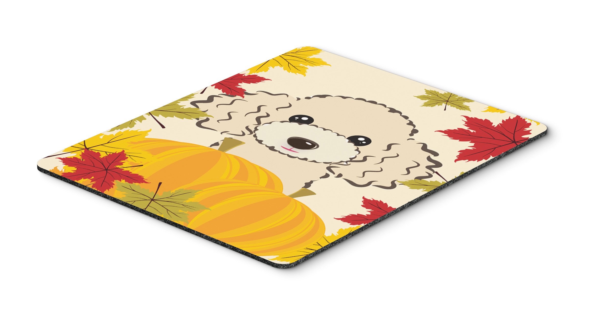 Buff Poodle Thanksgiving Mouse Pad & Hot Pad - Large Washable Mouse Mat for Home Office, Gaming, Computer, Laptop | Cute Dog-Themed Desk Accessory for Thanksgiving Decor & Kitchen Use