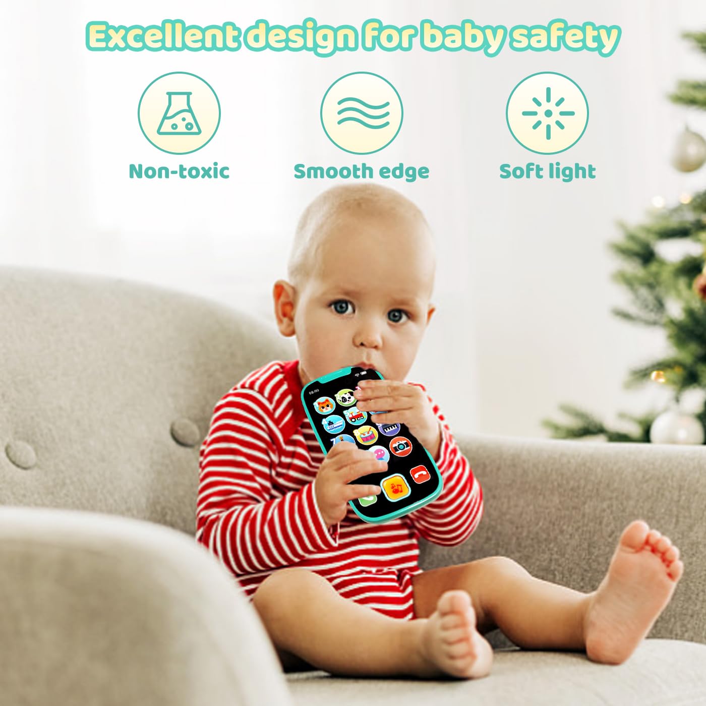 Baby Phone Toy with Music & Lights - Educational Learning Toddler Sensory Toy, Click & Count, Call & Chat Fun - Perfect for Early Development & Pretend Play