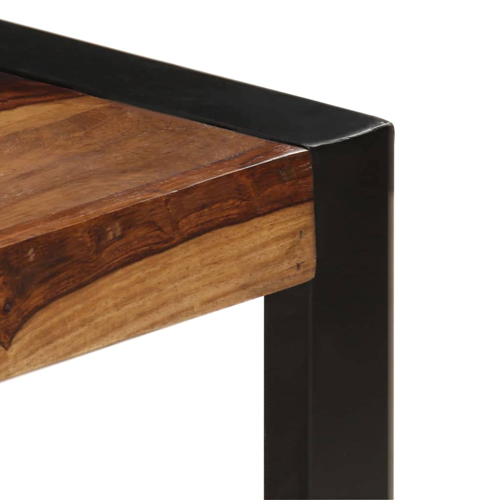 Premium Solid Sheesham Wood Coffee Table with Metal Frame - 47.2