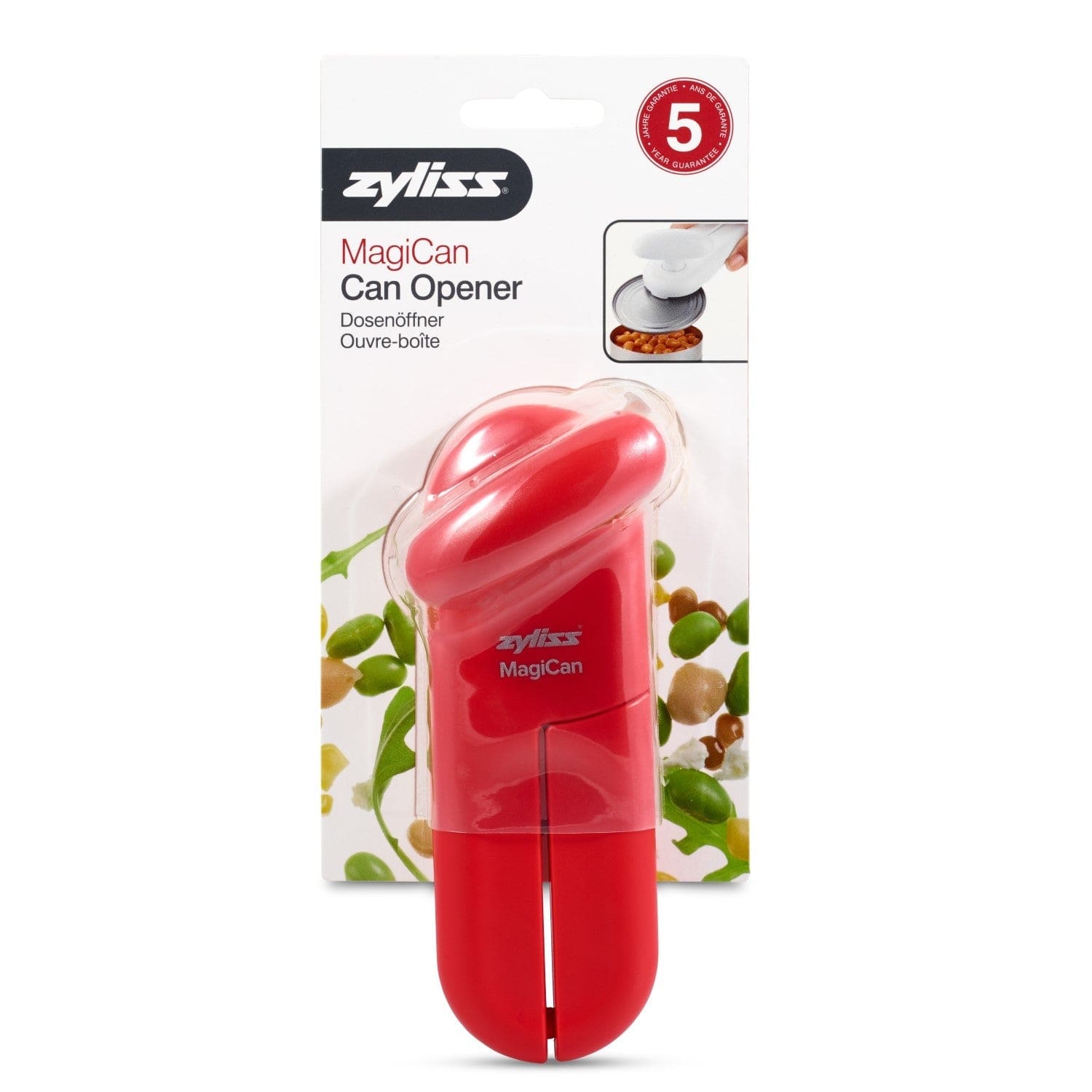 Zyliss MagiCan Can Opener - Smooth & Easy Open, Ergonomic Red Handle - Perfect for Kitchen, Camping & Emergency Use
