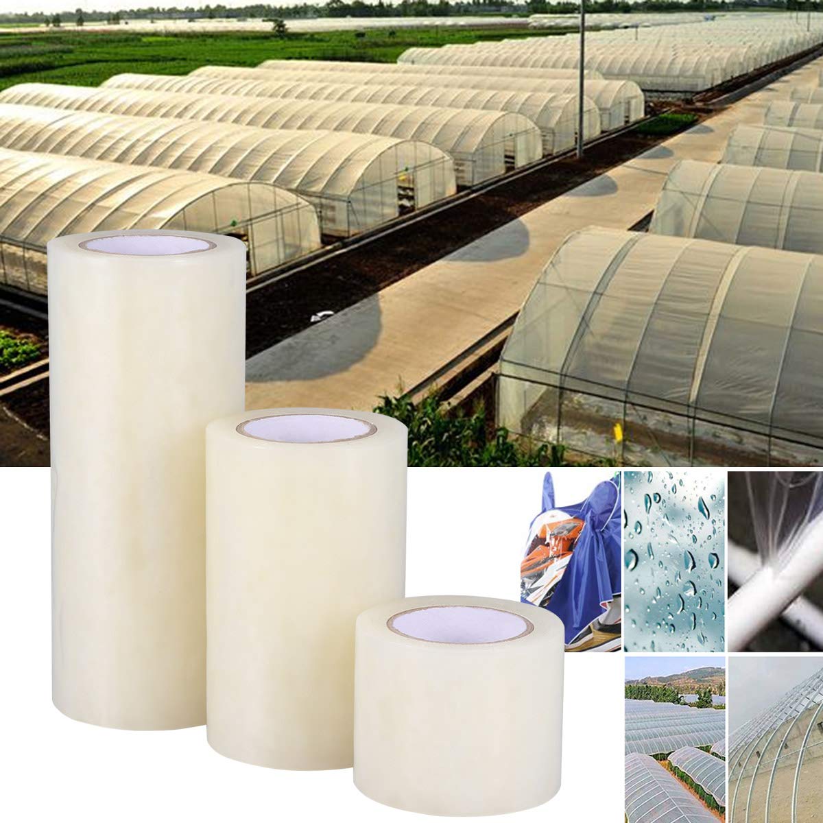 UV Resistant Clear Greenhouse Film - 2.75in x 32.8ft Polyethylene Cover Repair Tape for Greenhouse Plastic Film Patch | Ideal for Plant Protection, Greenhouse Maintenance & DIY Garden Projects
