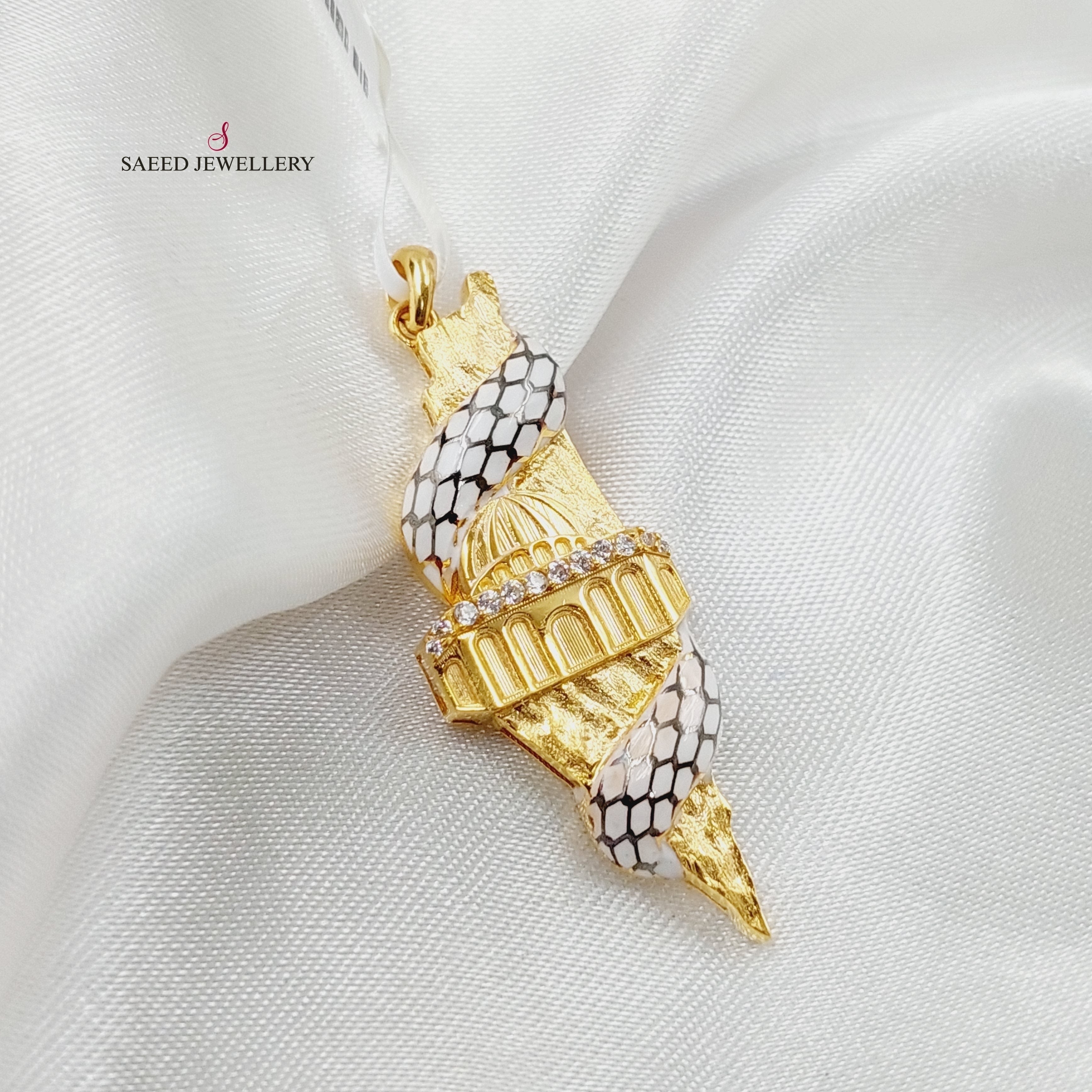Stunning Enameled & Zircon Studded Palestine Pendant Necklace - Elegant Jewelry for Women, Perfect for Gifts, Parties & Special Occasions