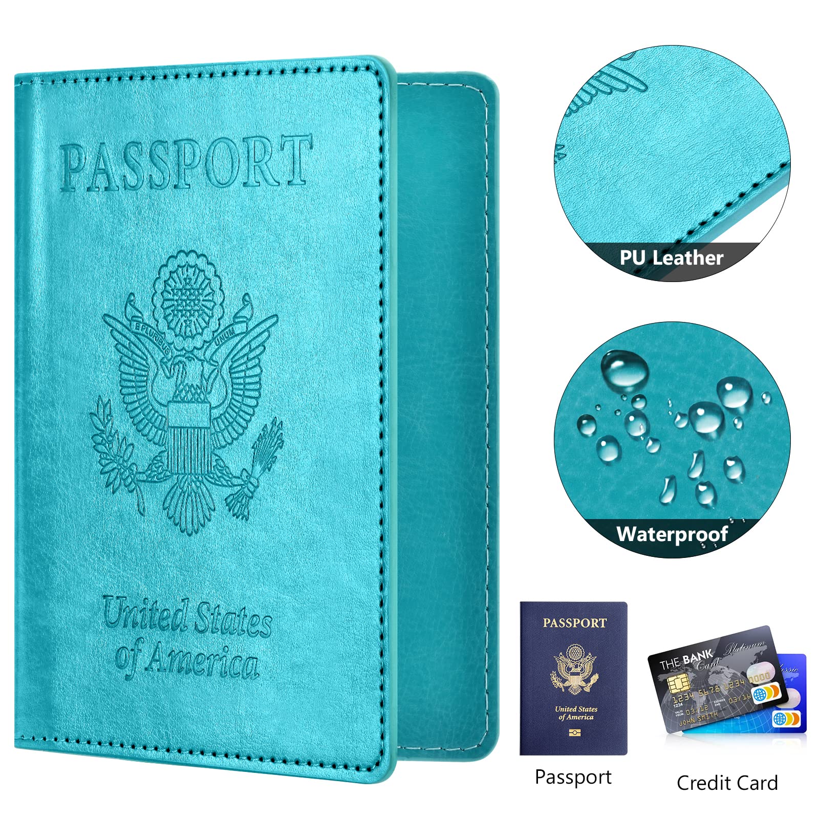 Eoehro 2-Pack RFID Blocking Passport Holder Wallet - Leather Travel Document Organizer for Women & Men | Perfect for International Flights, Vacations & Business Trips