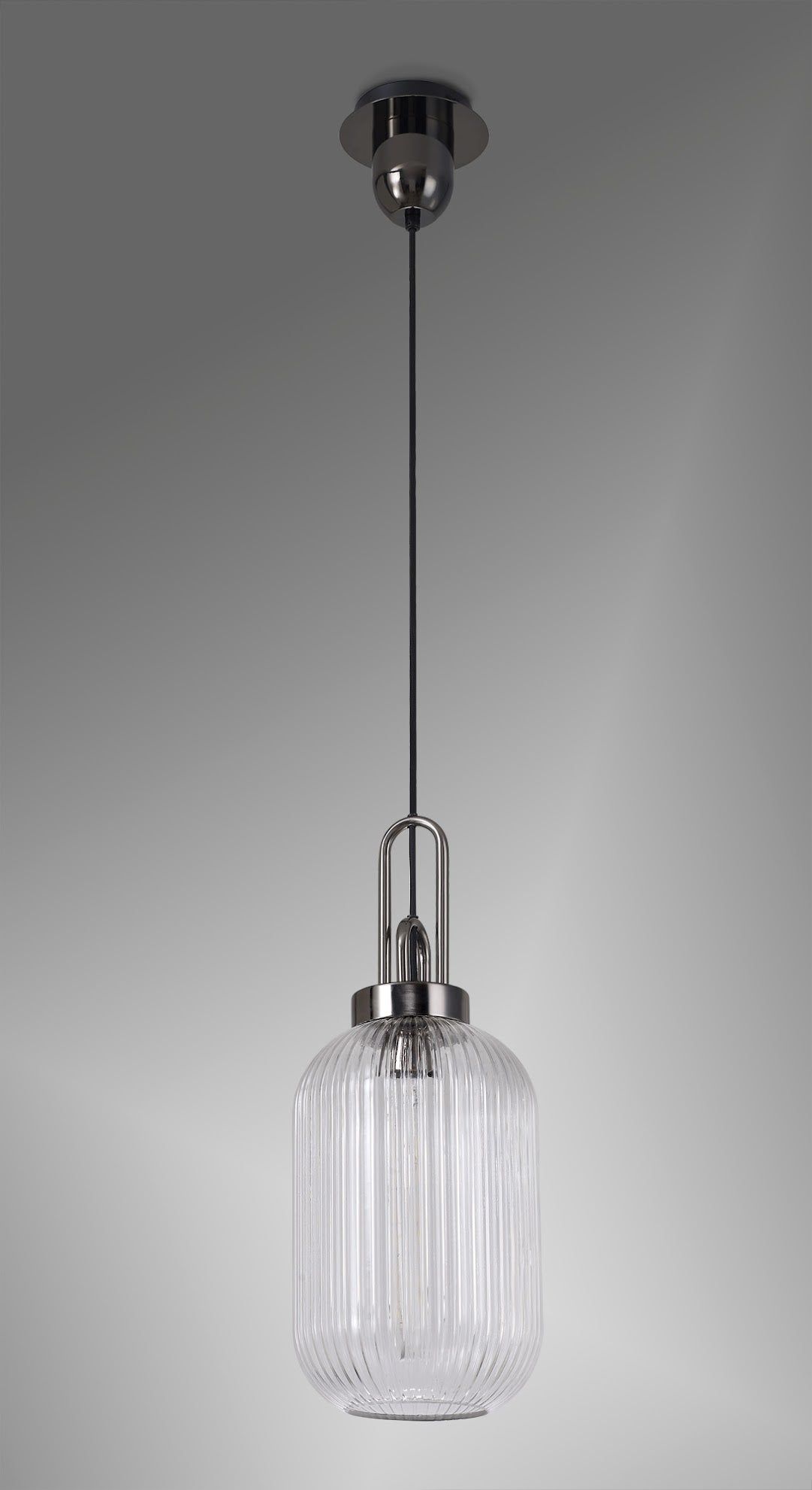 Stylish Cadiz 1-Light Pendant Light with 20cm Tubular Ribbed Glass Shade - E27 Socket, IP20 Rated, Multiple Color Options - Perfect for Kitchen Island, Dining Room, or Entryway Lighting