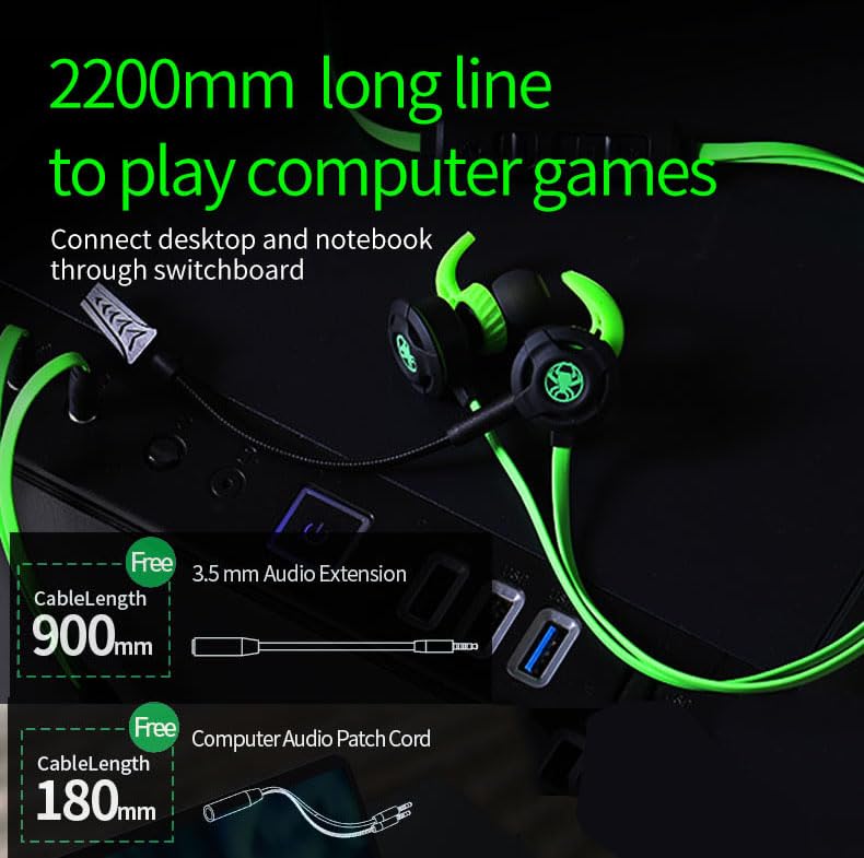 G30 Wired Gaming Headset for PC - Noise Isolating In-Ear Earbuds with Adjustable Microphone & Deep Bass - Perfect for Esports, Streaming & Online Gaming