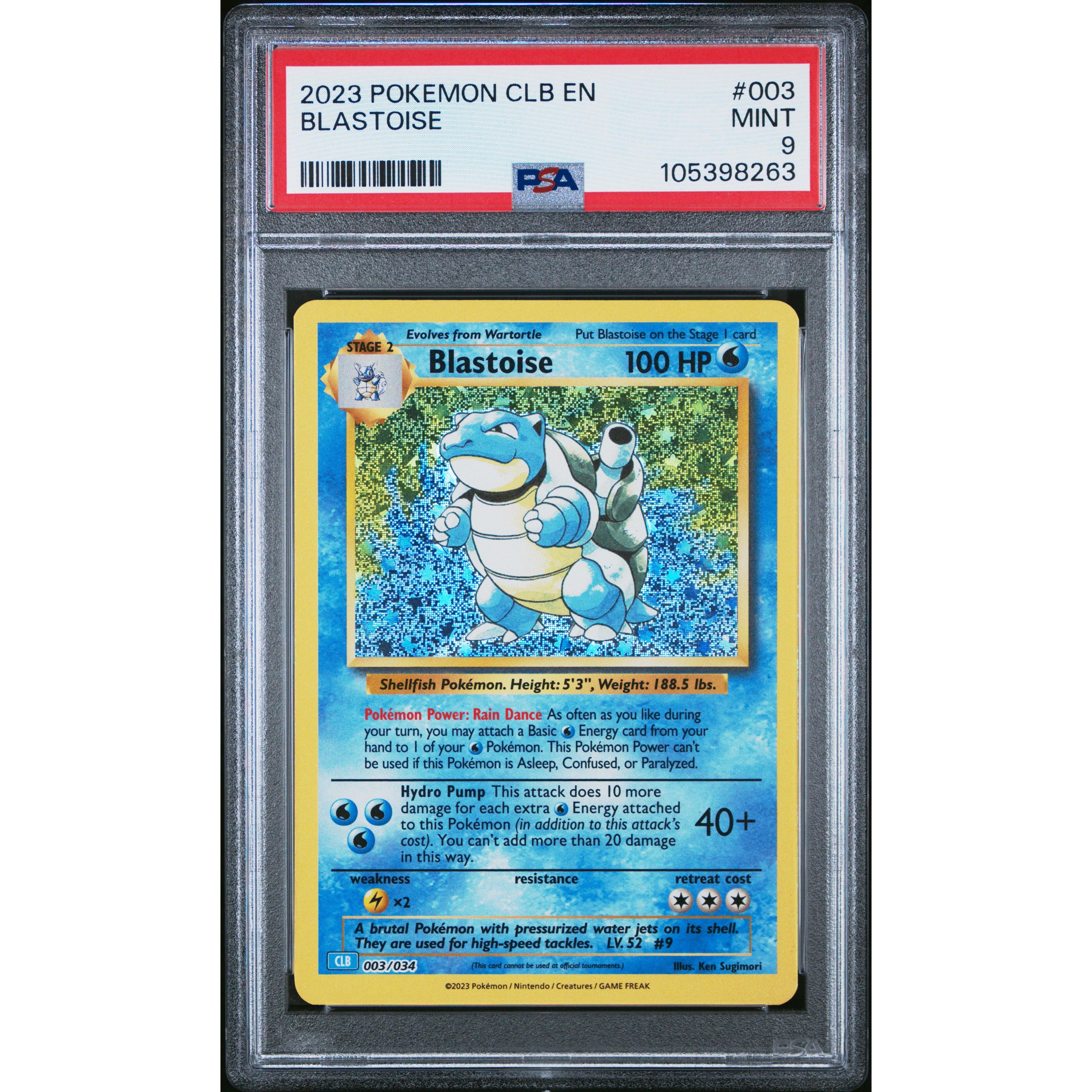 2023 Pokemon Classic Collection Blastoise 003/034 PSA 9 Graded Card - Rare Collectible for Trading Card Game (TCG) Enthusiasts & Pokemon Fans | Perfect for Display, Investment & Battling