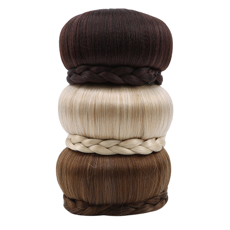 Synthetic Braided Hair Bun Hairpiece - Natural-Looking Updo Extension for Women | Perfect for Weddings, Cosplay & Everyday Styling