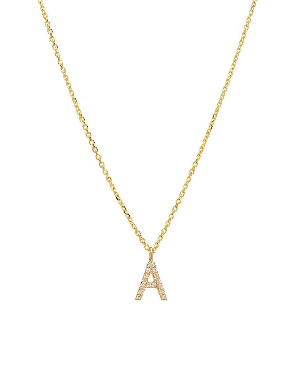 14K White Gold Diamond Initial Necklace - Personalized Letter M Necklace, Dainty & Elegant Jewelry for Women, Gift for Her, Birthday, Anniversary, Valentine's Day