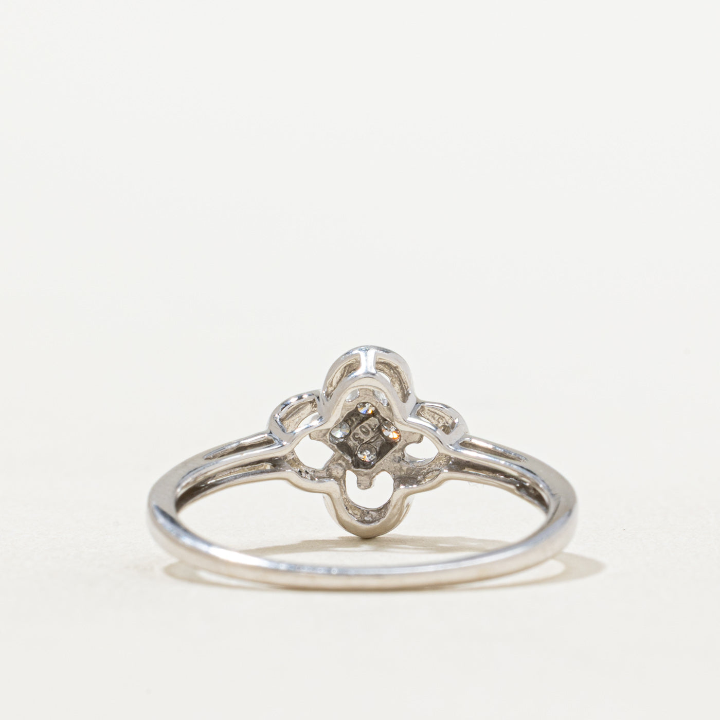 0.05ctw Four Stone Diamond Cluster Ring - Size 7 | Elegant Wedding Band, Anniversary Gift & Everyday Jewelry for Women