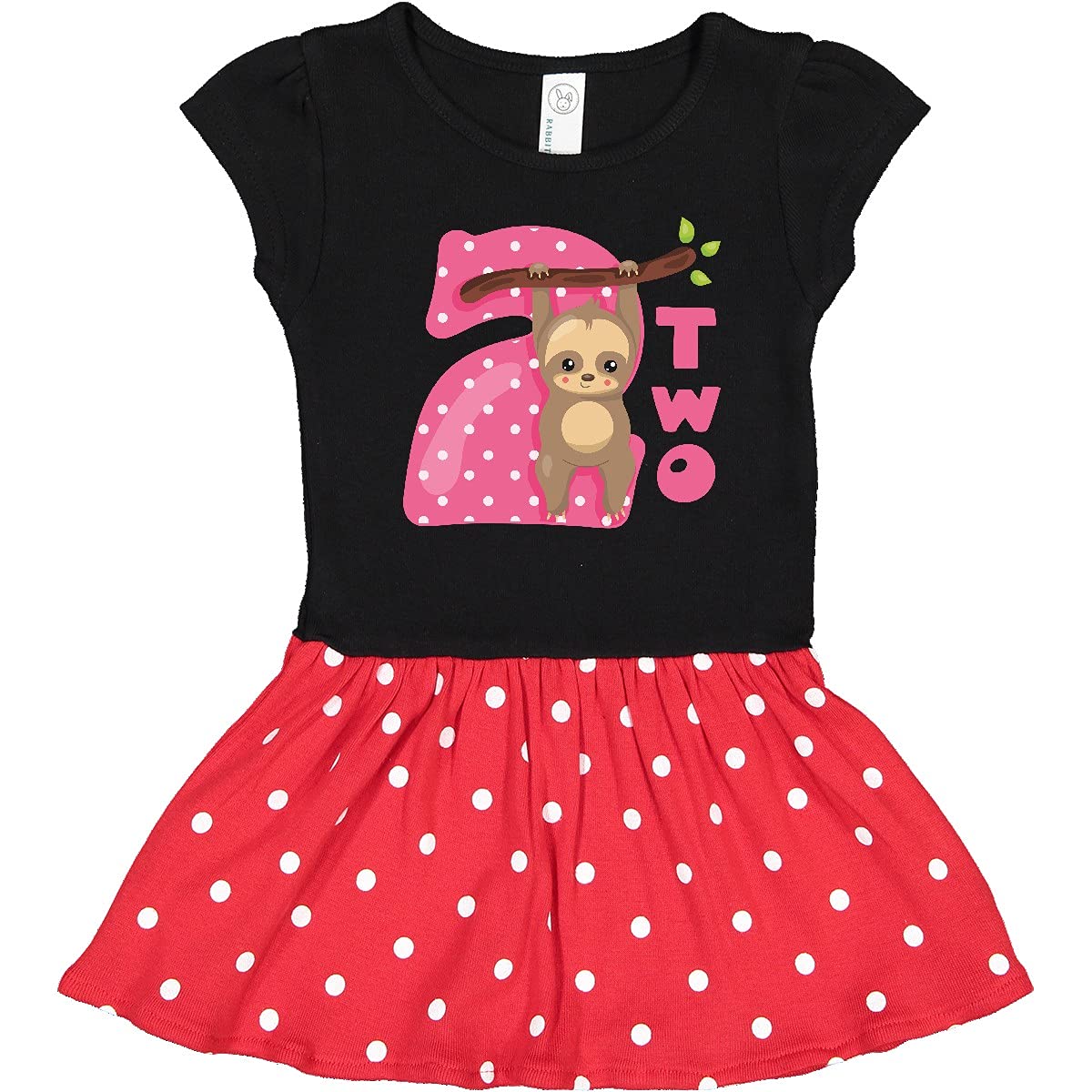 Inktastic Pink Sloth 2nd Birthday Baby Girl Dress - Cute Toddler Outfit for Birthday Party & Photo Shoots