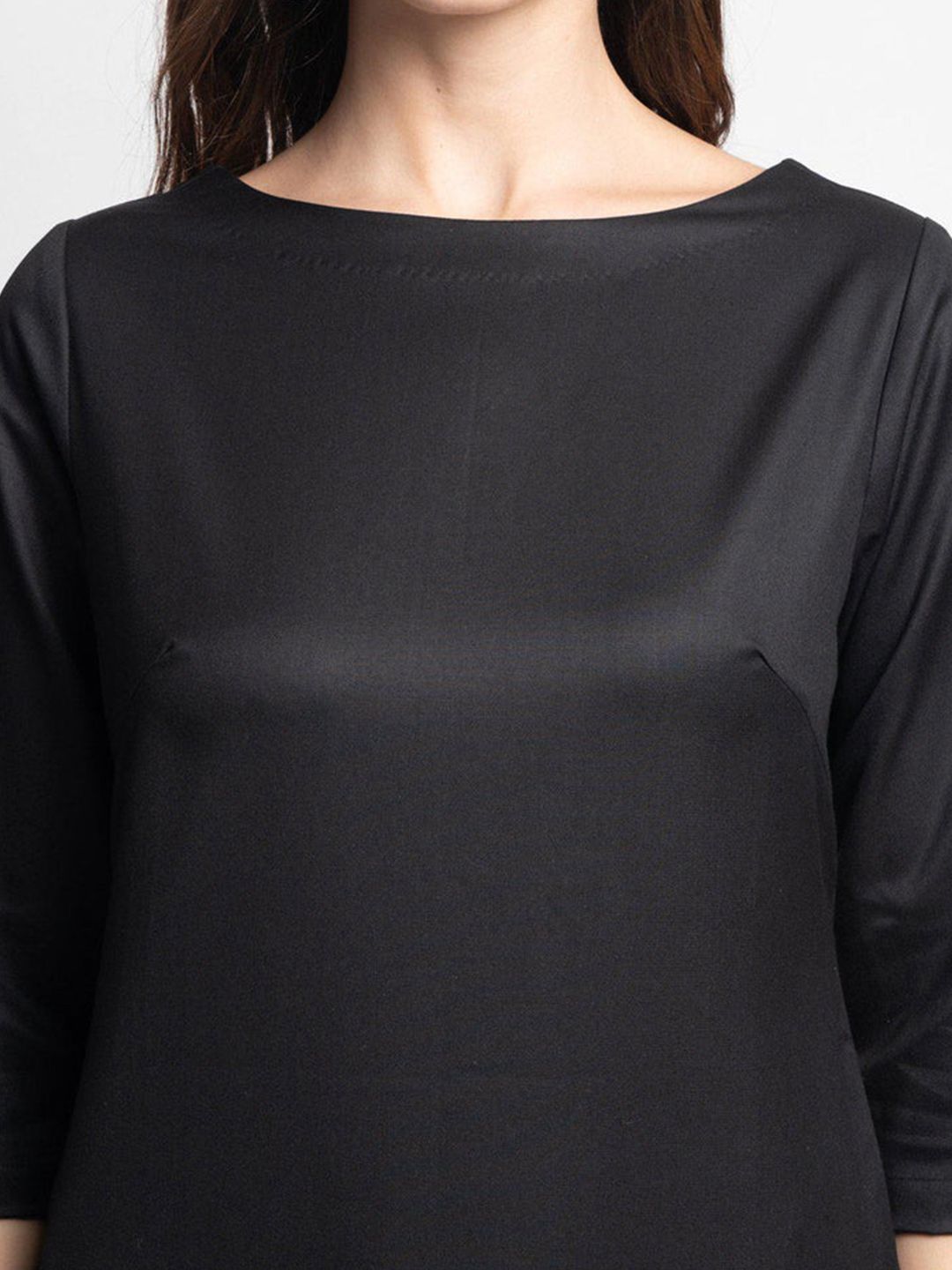 Stylish Poly Cotton Sheath Dress in Black - Perfect for Office Wear, Cocktail Parties & Special Occasions