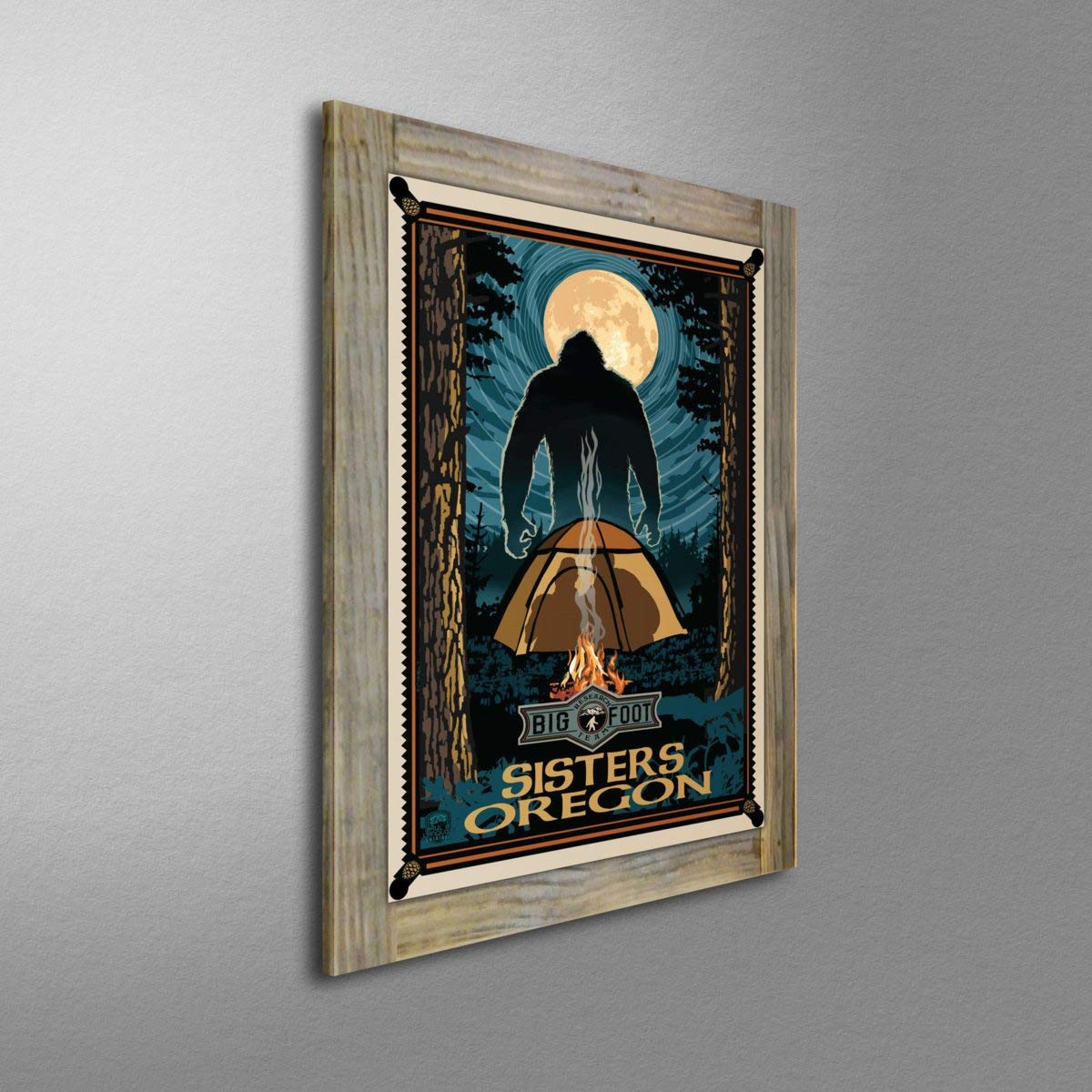 Handmade Metal Print on Reclaimed Barn Wood - 8.5x11.5 Inch Oregon Travel Artwork by Paul A. Lanquist | Northwest Art Mall Sisters Collection | Perfect for Rustic Home Decor & Cabin Wall Art