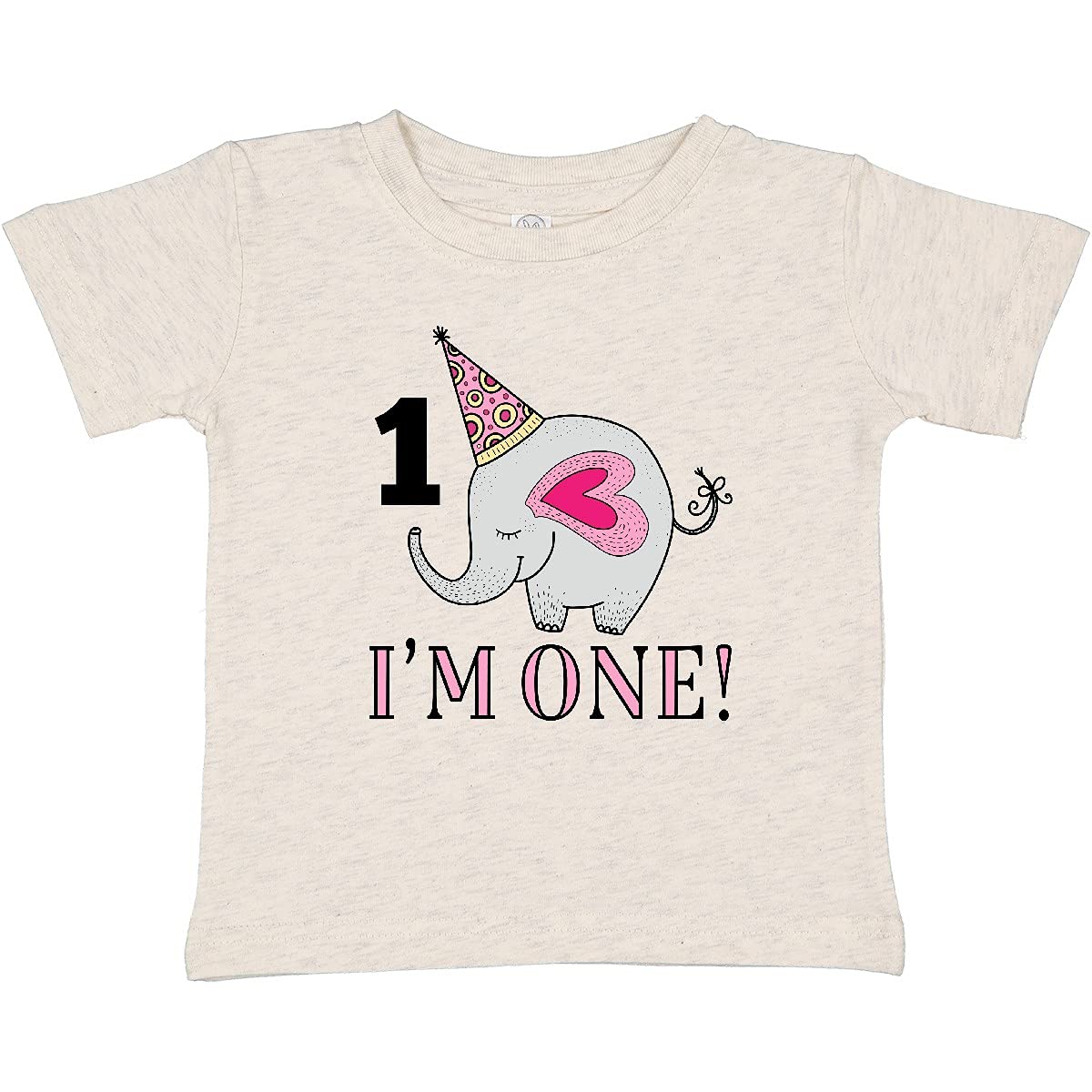 Inktastic 1st Birthday Elephant Baby T-Shirt - Cute 1 Year Old Outfit for Boys & Girls - Perfect for Birthday Party, Photo Shoot & Special Occasions