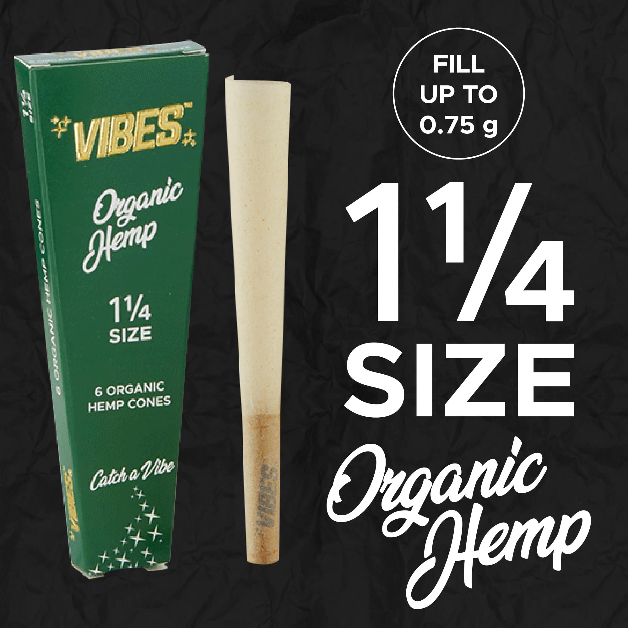 Premium Organic Hemp Pre-Rolled Cones 1-1/4 Size (180 Cones) - 30-Pack Display Box with Packing Tool | Chlorine-Free, Natural Rolling Papers for Smooth Smoking Experience at Home or Outdoors