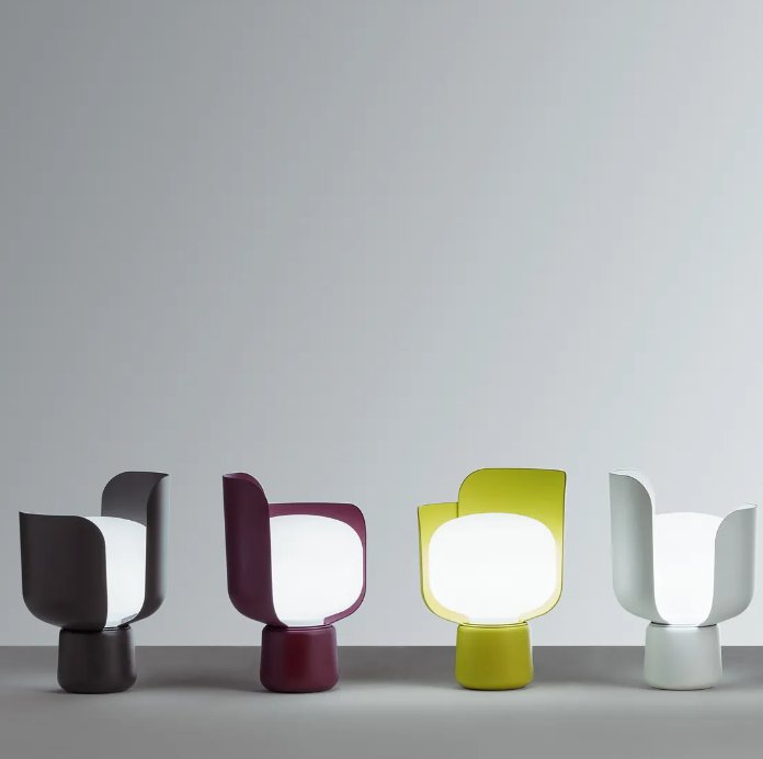 Blom Table Lamp by FontanaArte - Modern LED Bedside Lamp with Adjustable Brightness for Living Room, Bedroom & Office Decor