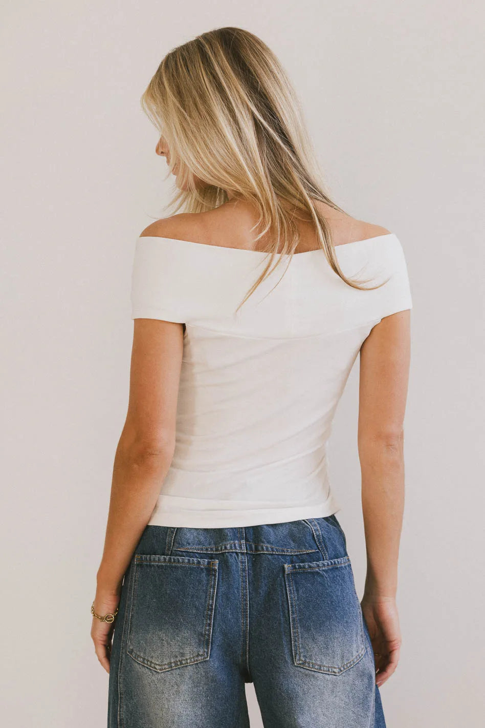 Natalia Ruched White Top for Women - Elegant & Flattering Blouse for Parties, Dates & Special Occasions - FINAL SALE