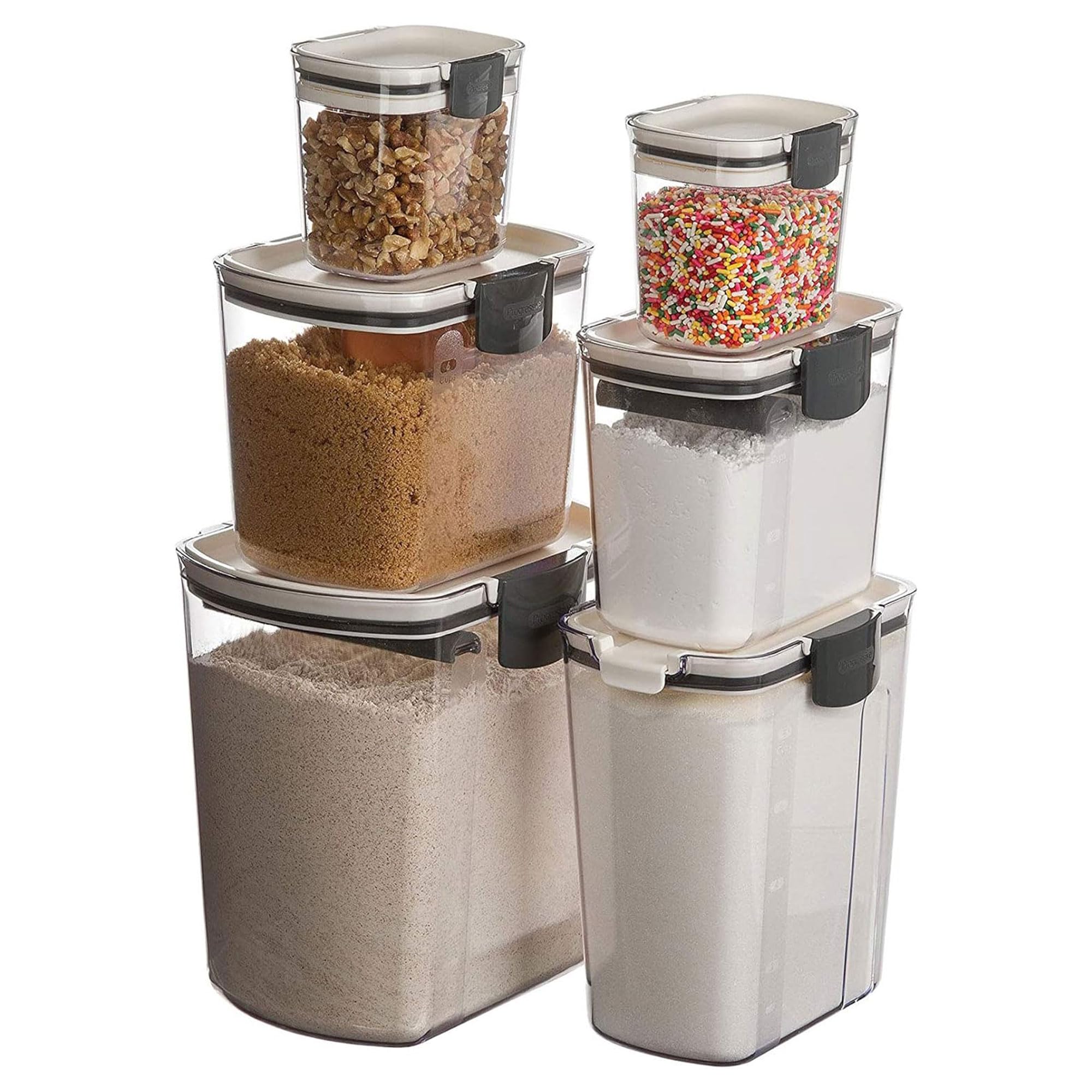 Progressive ProKeeper Airtight Food Storage Containers Set - 8-Piece Multicolor Canisters for Flour, Sugar, Baking Ingredients | BPA-Free Kitchen Organization | Perfect for Pantry, Countertop & Baking Needs