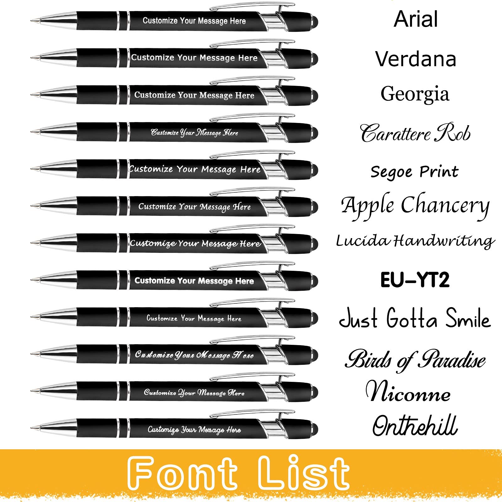 36PCS Personalized Ballpoint Pens with Free Name Engraving - Custom Stylus Pens for Business, Graduation, Wedding, Birthday & Christmas Gifts - Black Ink - Perfect for Corporate Events, Promotions & Special Occasions