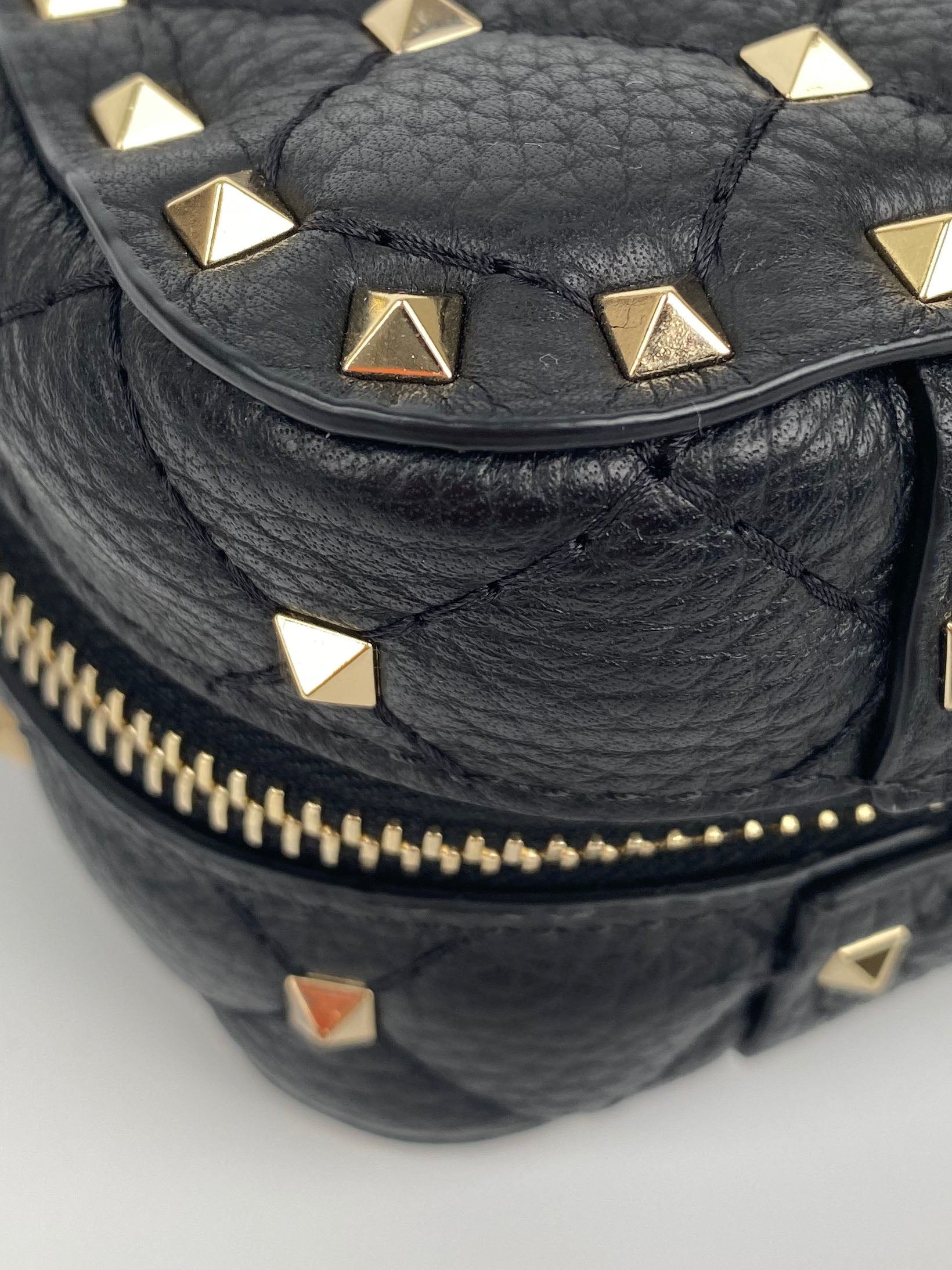 Valentino Rockstud Black & White Leather Shoulder Bag - Stylish Designer Handbag for Women, Perfect for Parties, Date Nights & Everyday Fashion Accessory