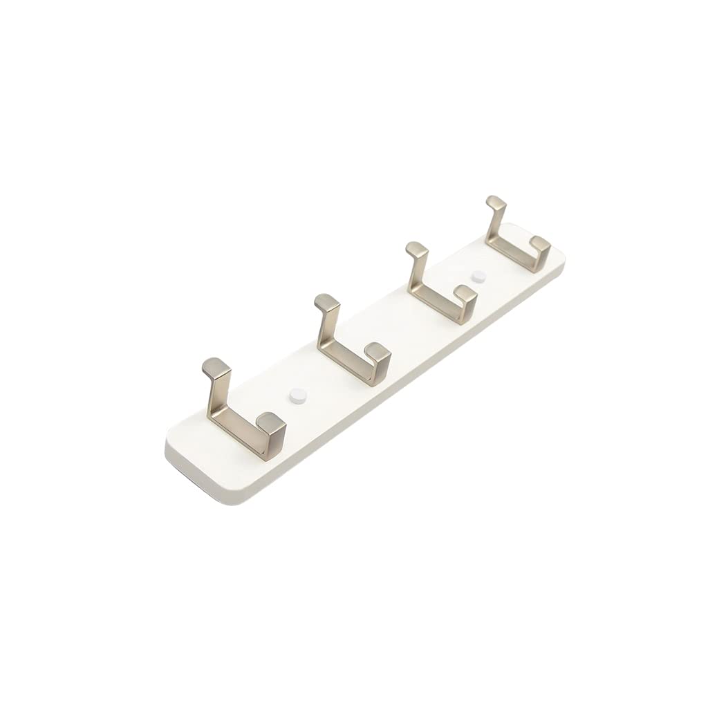 Black Wall Mounted Bamboo Coat Hook Rack - 4 Hooks for Hats, Clothes & Accessories - Easy Assembly Entryway, Kitchen & Bedroom Organizer - Durable Home Decor Storage Solution