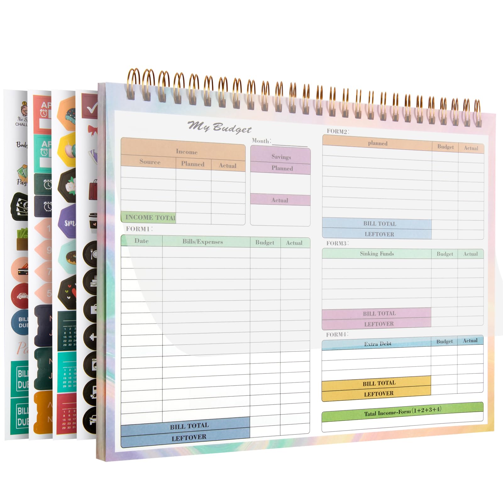 2024-2025 Undated Budget Planner with 50 Sheets & Stickers – B5 Size (9.7x7.2in) Debt Repayment, Bill Organizer & Finance Planner for Money Management – Perfect for Home Office, College Students, and Personal Finance Tracking