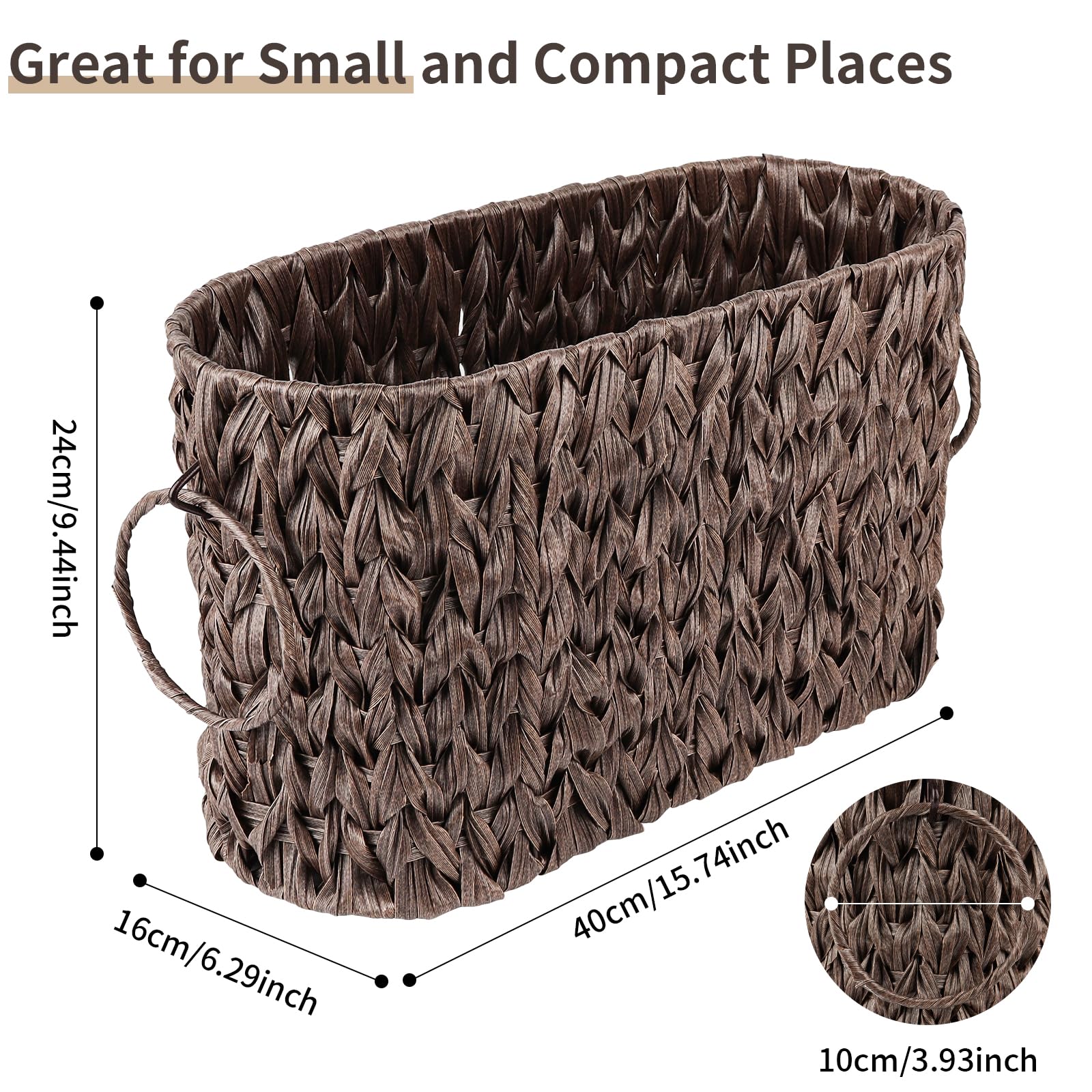 Premium Wicker Toilet Paper Storage Basket - Holds 6 Mega Rolls, Bathroom Organizer with Lid, Natural Brown Rattan Basket for Bathroom Accessories - Perfect for Small Spaces, Apartment Living & Farmhouse Decor