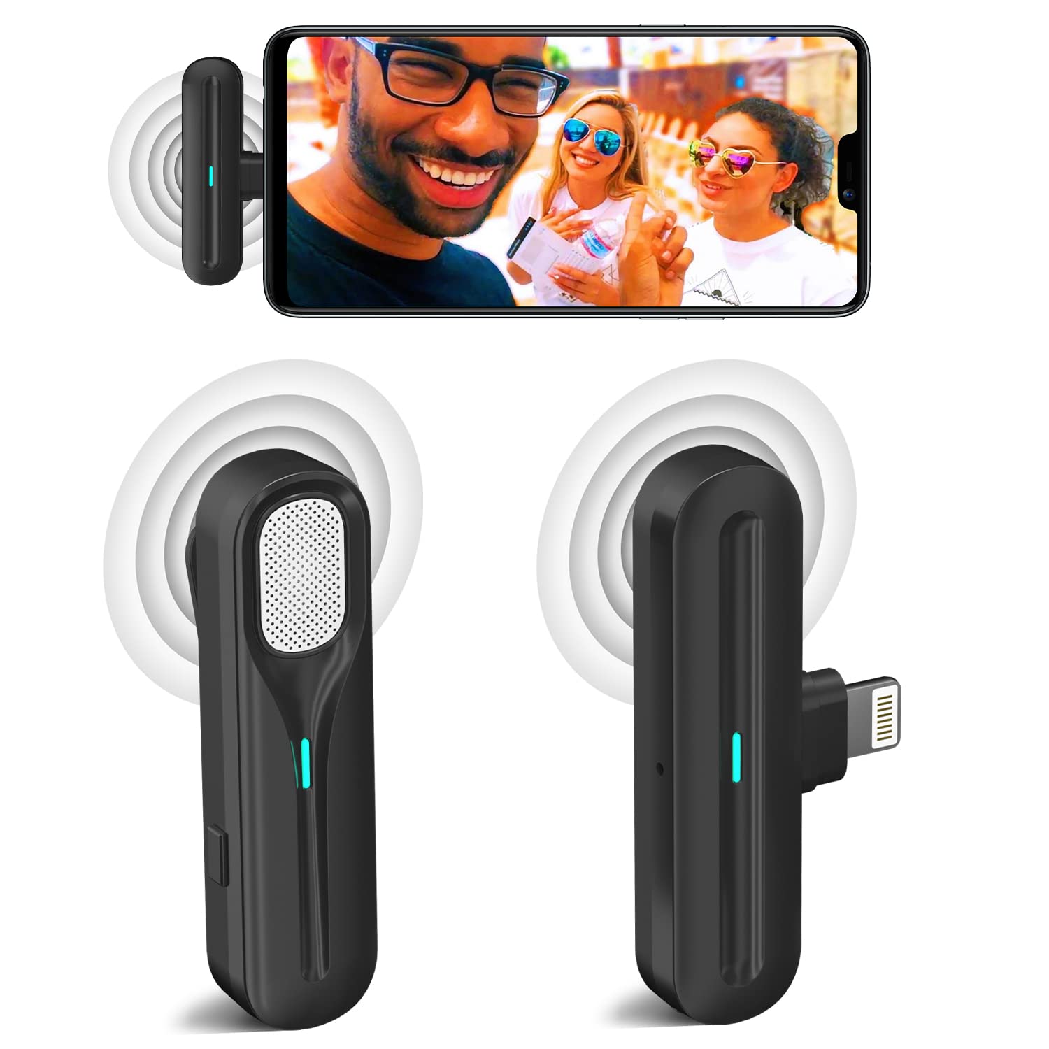 PWAYTEK Wireless Lavalier Microphone for iPhone/iPad - Plug & Play Clip-on Mini Mic with Noise Reduction for Live Streaming, YouTube, TikTok, Facebook - Perfect for Vlogging, Interviews, Podcasts & Online Classes