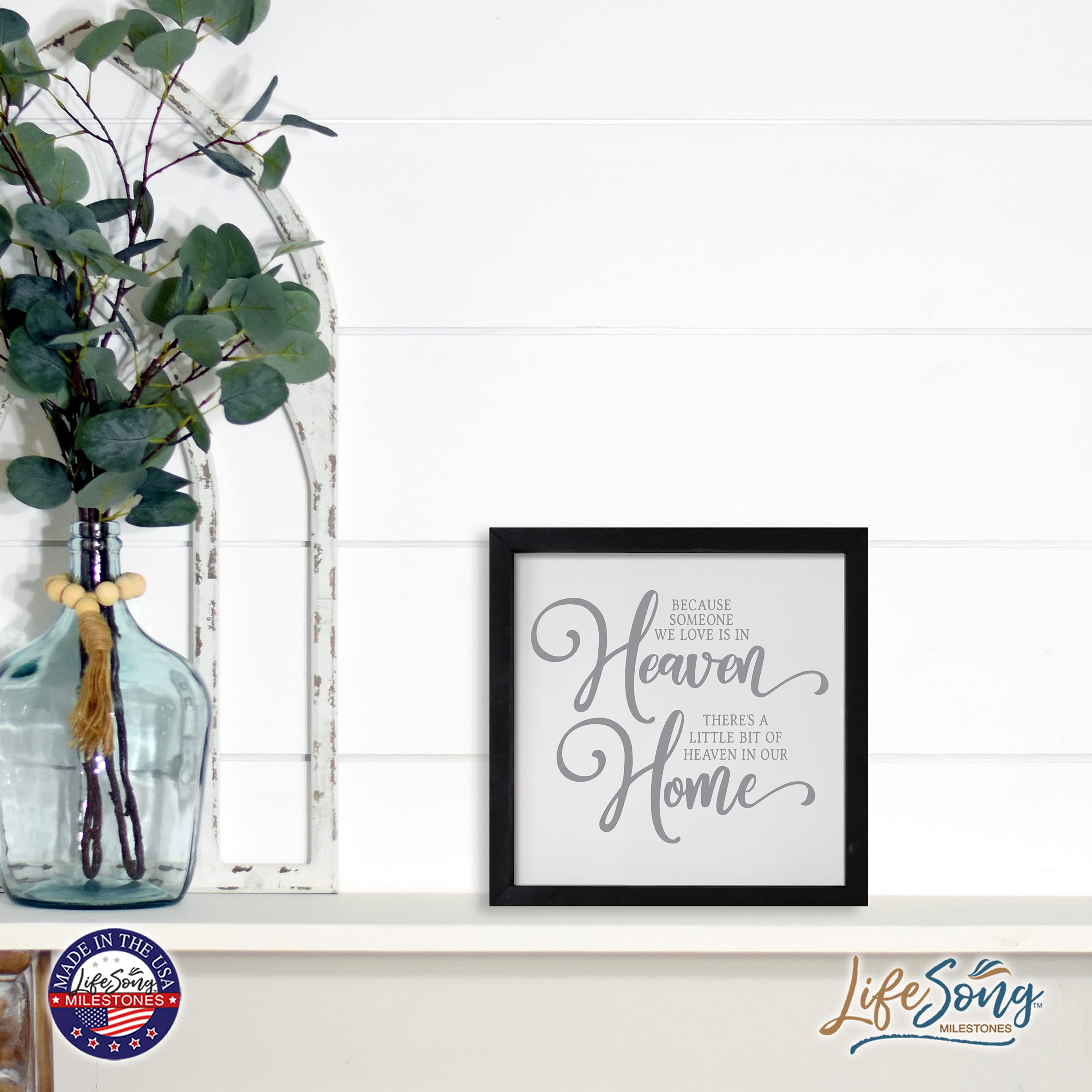 LifeSong Milestones Custom Inspirational Wooden Wall Art - 7x7 Framed Shadow Box with Modern Quotes, Perfect for Home Decor, Office Gift & Daily Motivation (Black/Gray)