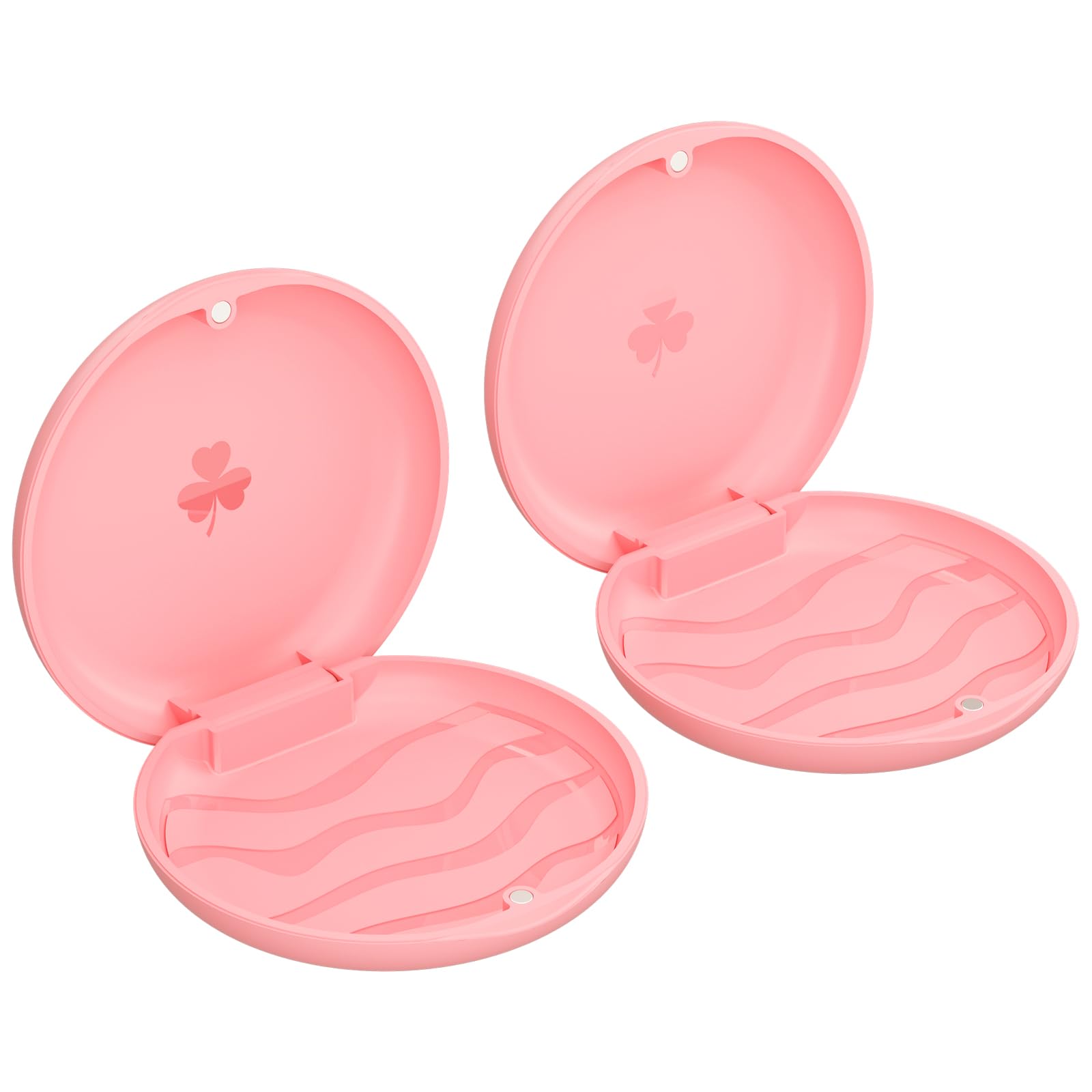 (2 Pack) Orthodontic Retainer Cases - Durable Plastic Retainer Holder for Night Guards, Invisalign & Dental Appliances - Perfect for Travel, School & Daily Storage (Pink)