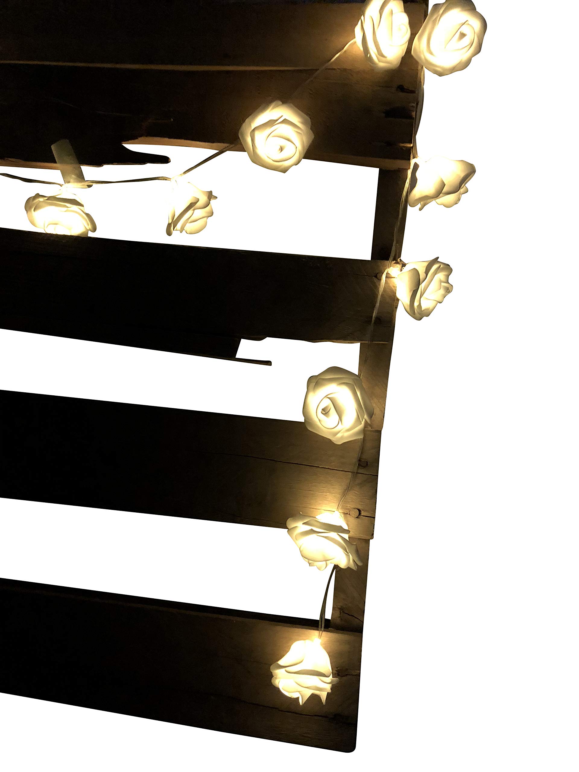 Enchanted Princess Canopy with LED String Lights - White Rose & Warm White LED Mosquito Net Bed Canopy for Girls | Perfect for Bedrooms, Nurseries & Dreamy Sleepovers