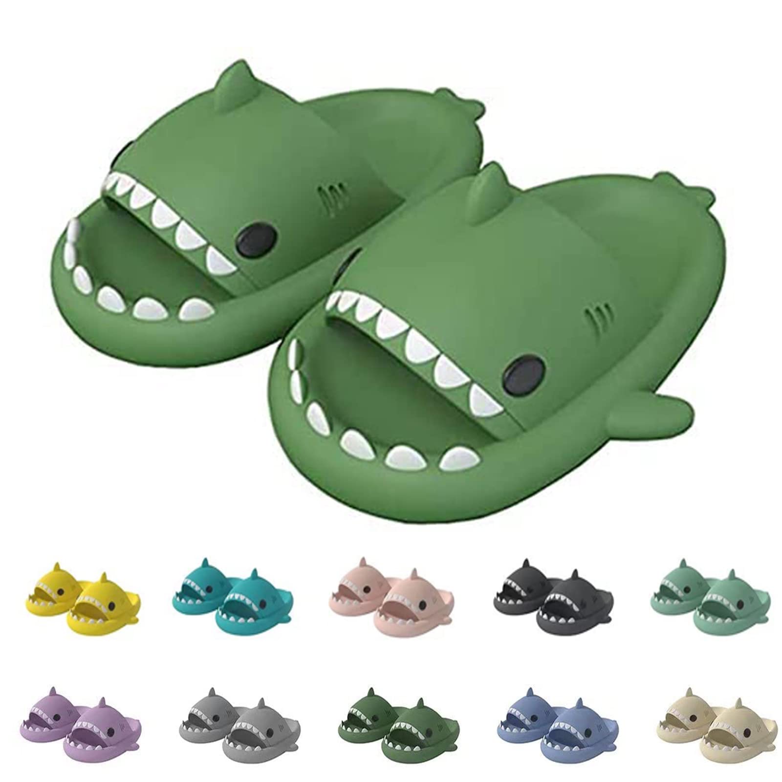 **Fixett Shark Slippers for Kids, Men & Women - Cute Shark Cloud Slides with Anti-Slip Sole - Comfortable Open-Toe Slippers Sandals for Home, Beach & Poolside Relaxation**