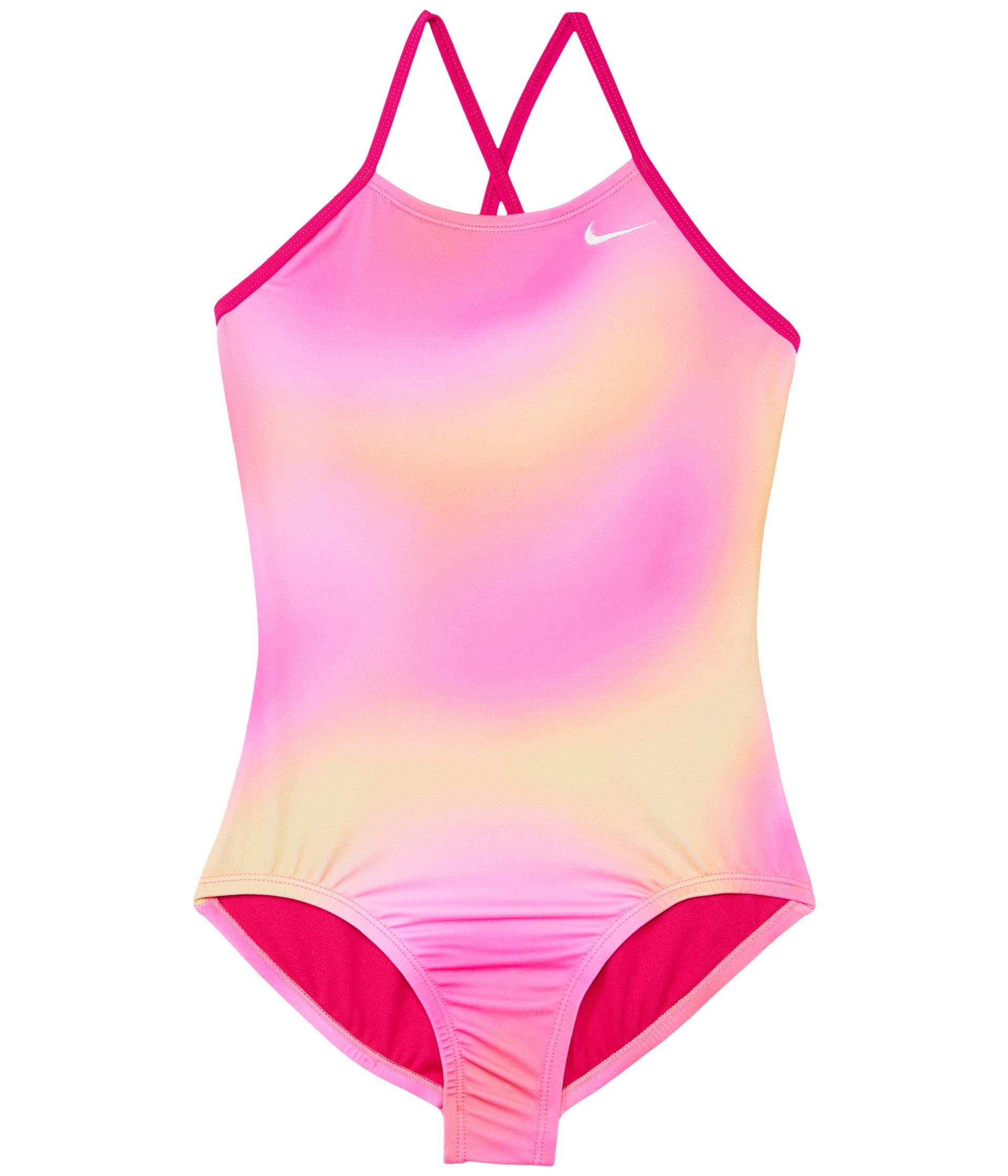 Nike Girl's Spectrum Cross-Back One-Piece Swimsuit for Little & Big Kids - Perfect for Swimming Lessons, Beach Vacations & Summer Pool Parties