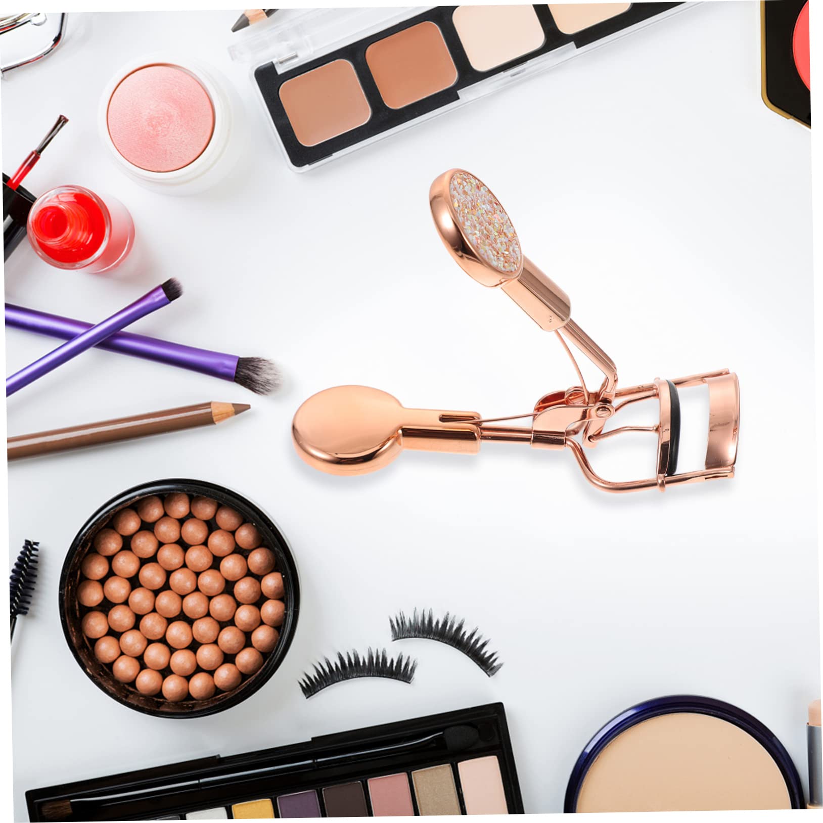 Minkissy Long Lasting Eyelash Curler with Glitter Design - Portable Lash Styling Tool for Beautiful Eyes | Perfect for Travel, Home & Professional Makeup Kits