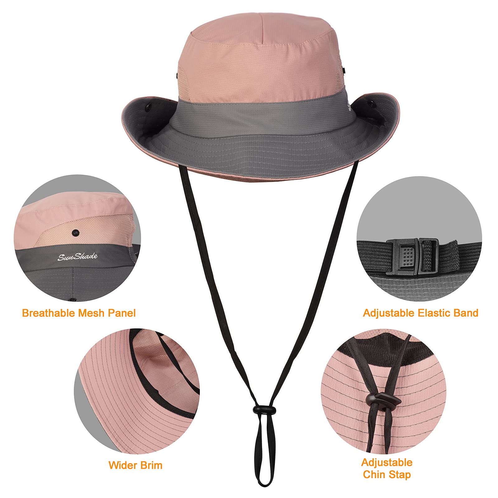 Tutuko Women's Wide Brim Sun Hat - UPF 50+ UV Protection, Foldable Bucket Hat with Ponytail Hole & Mesh Design for Beach, Fishing & Outdoor Activities | Summer Sun Protection Accessory