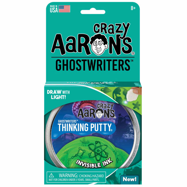 Crazy Aaron's Thinking Putty 4-Pack - Ghostwriters Invisible Ink, Sensory Fidget Toys for Stress Relief & Creativity - Perfect for Office, School & Home Use